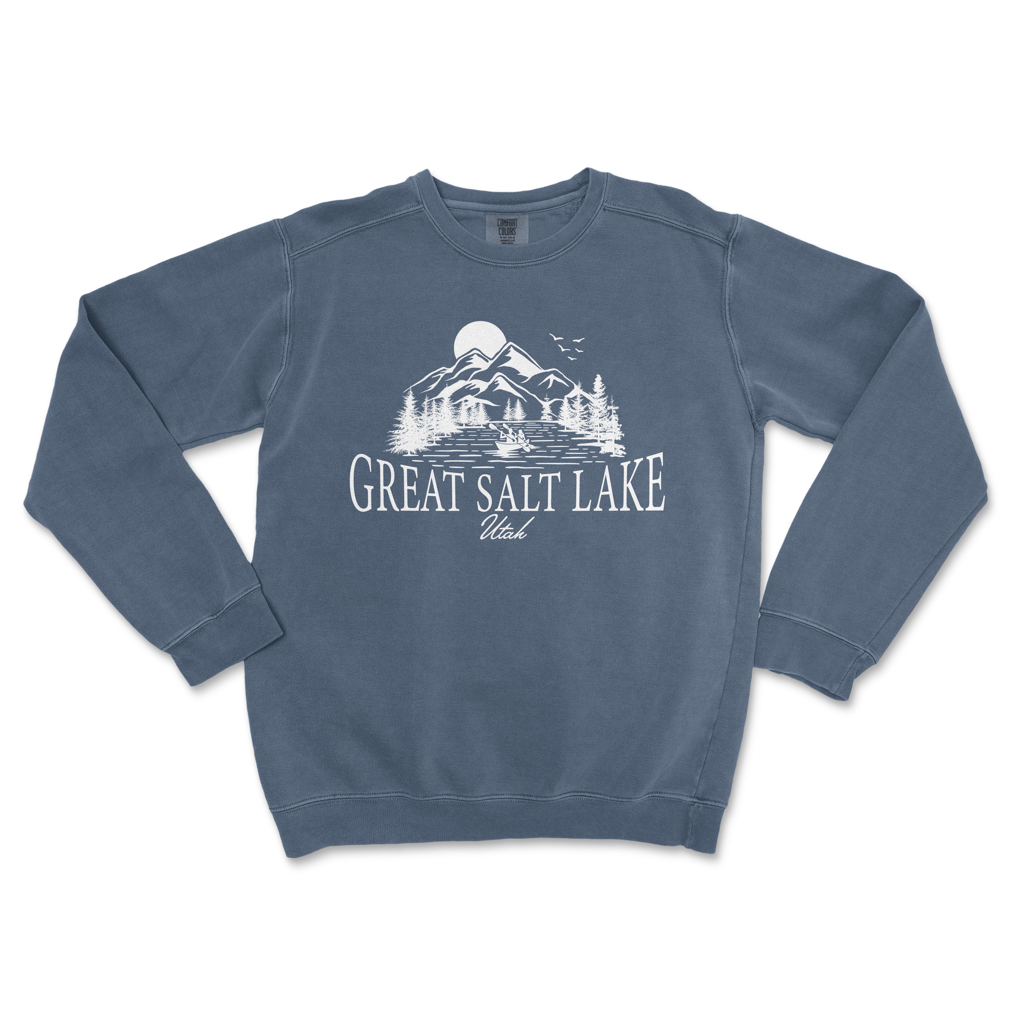 a blue sweatshirt with the words great salt lake on it