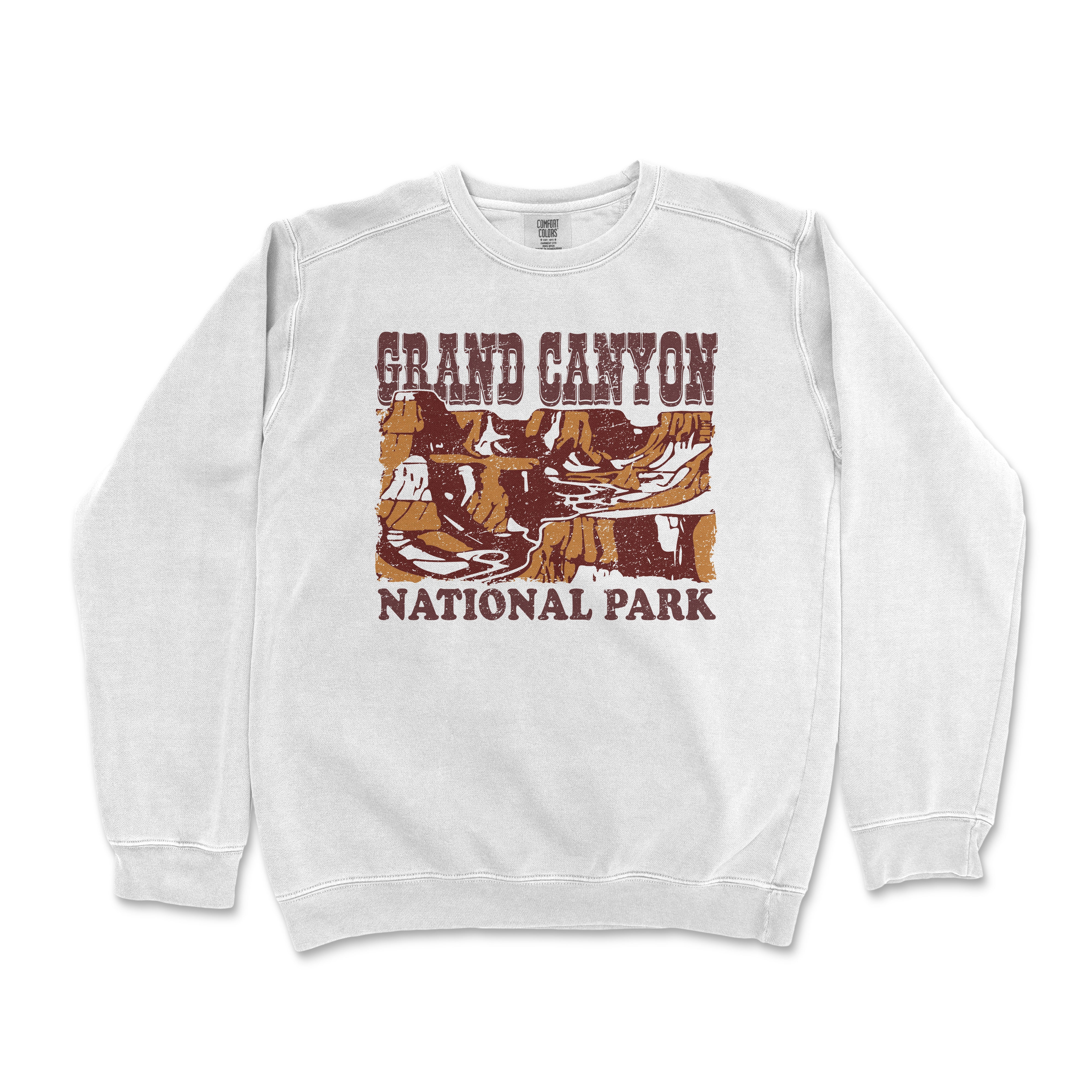 a white sweatshirt with the words grand canyon national park printed on it