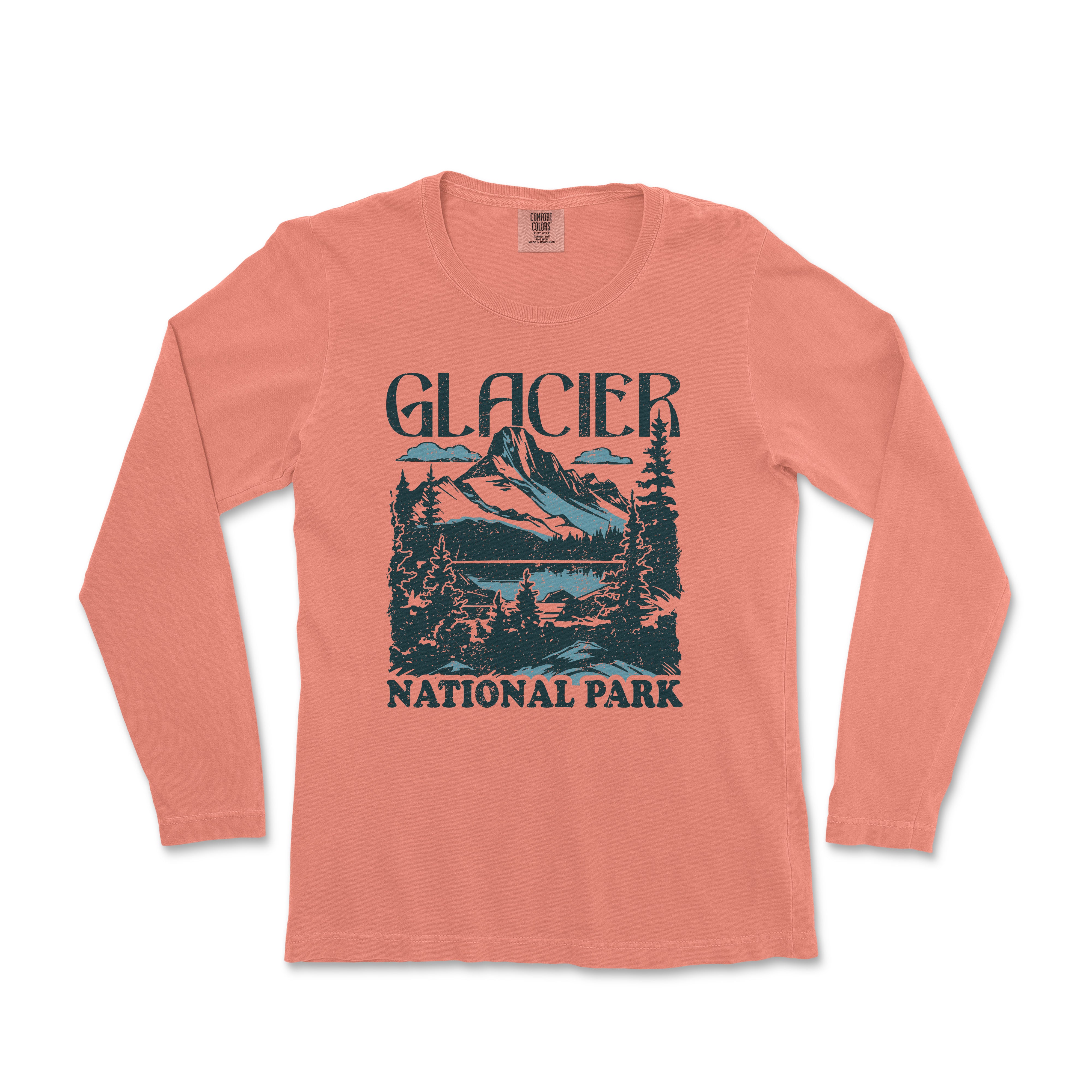 a long sleeve shirt with a picture of a mountain