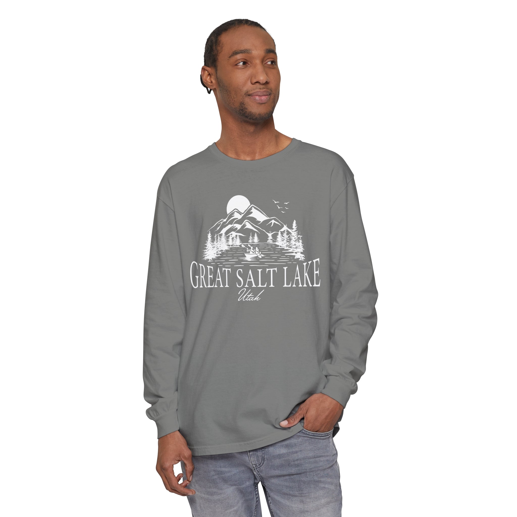 Great Salt Lake Utah Comfort Colors Long Sleeve Shirt