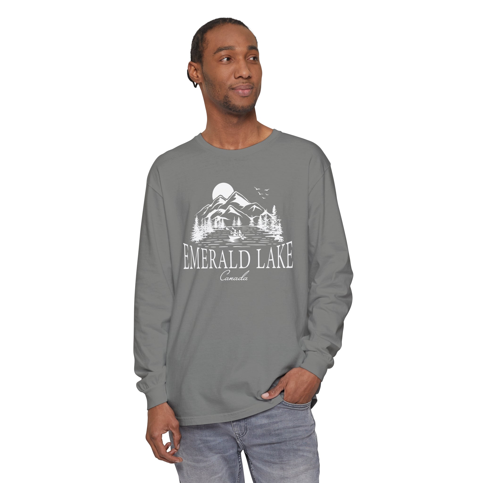 Emerald Lake British Columbia Canada Comfort Colors Long Sleeve Shirt