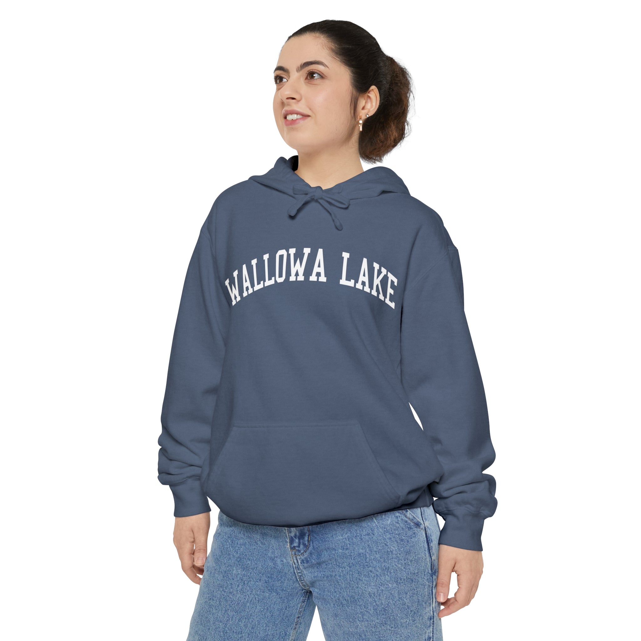 Wallowa Lake Oregon Comfort Colors Hooded Sweatshirt