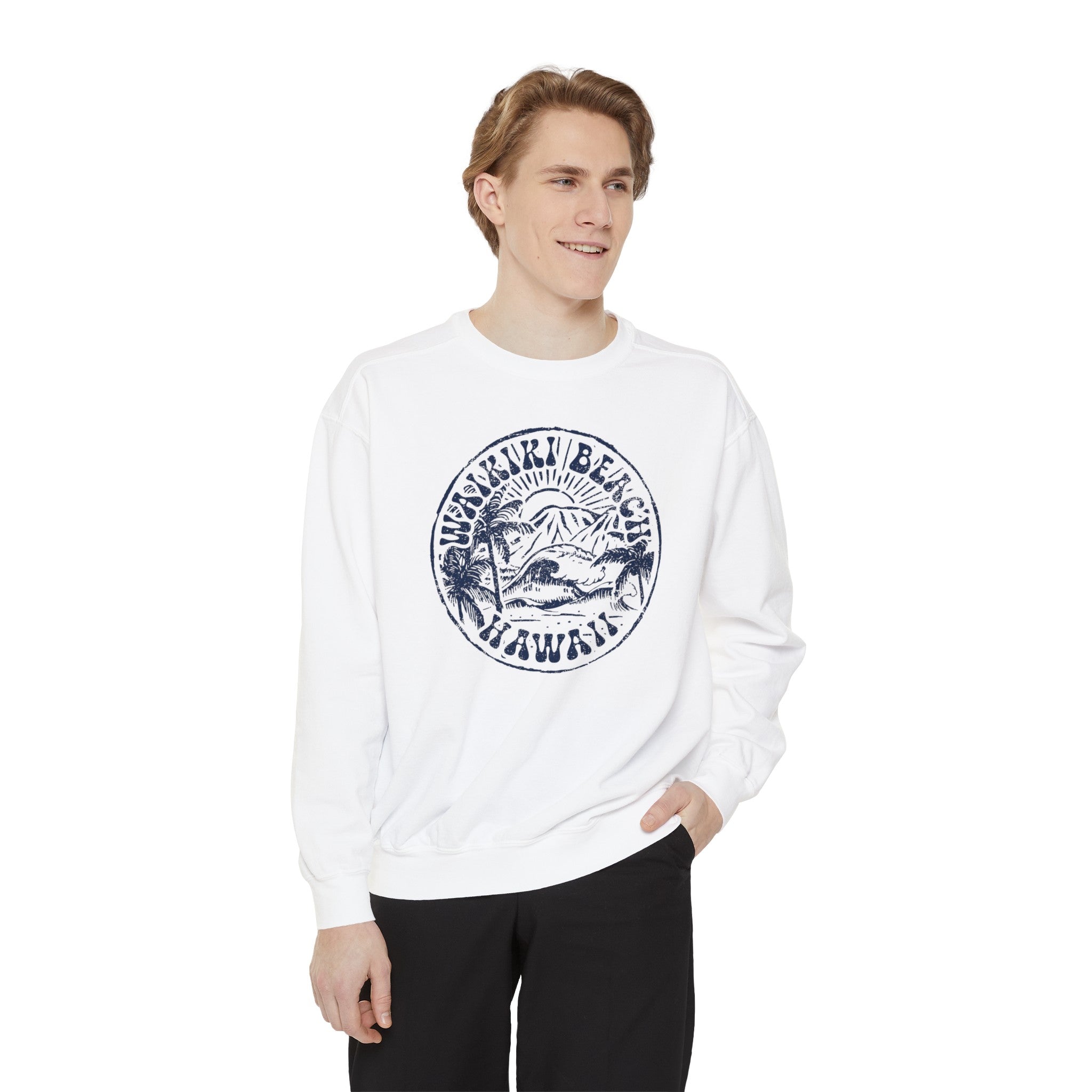 Waikiki Beach Comfort Colors Crewneck Sweatshirt