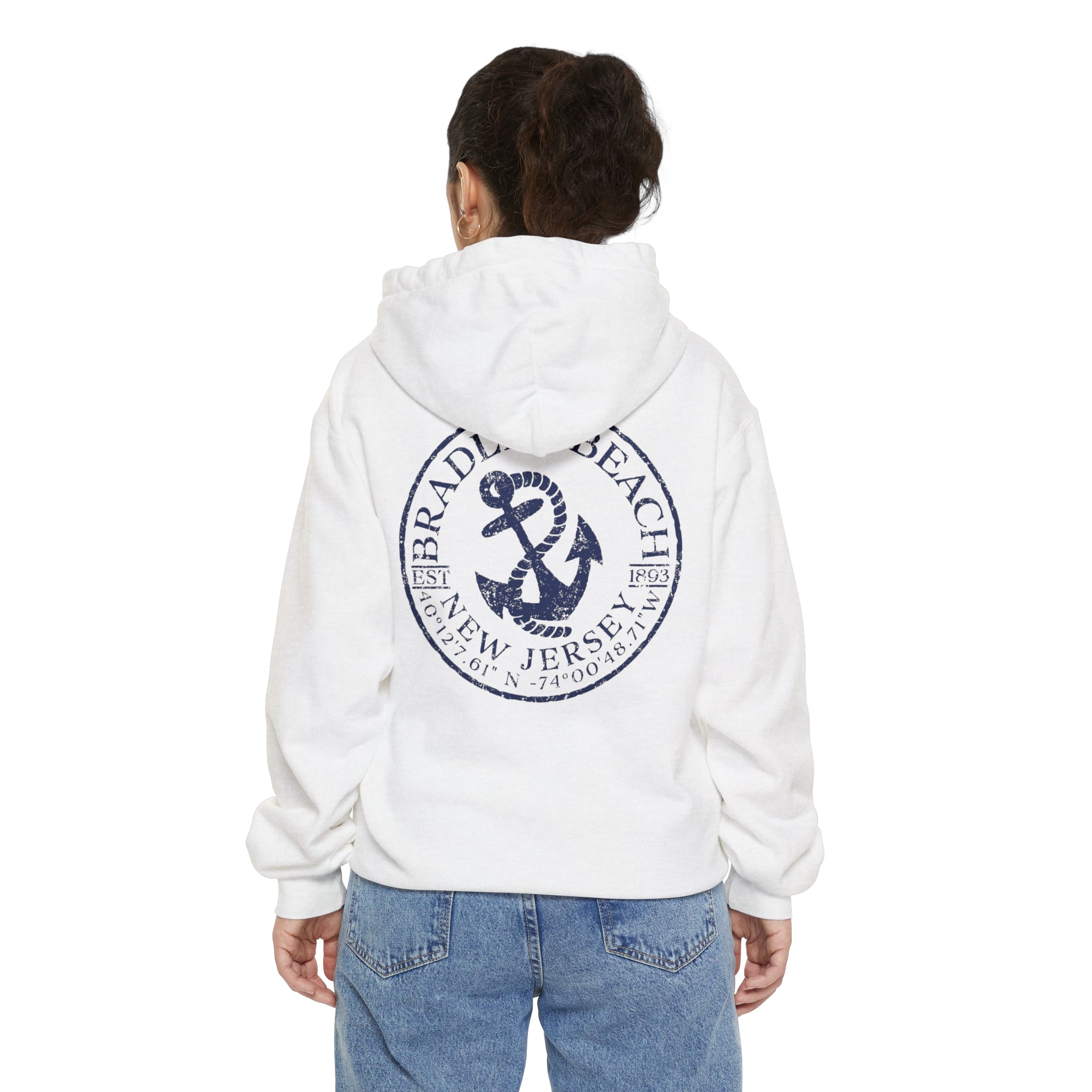 Bradley Beach New Jersey Comfort Colors Hooded Sweatshirt