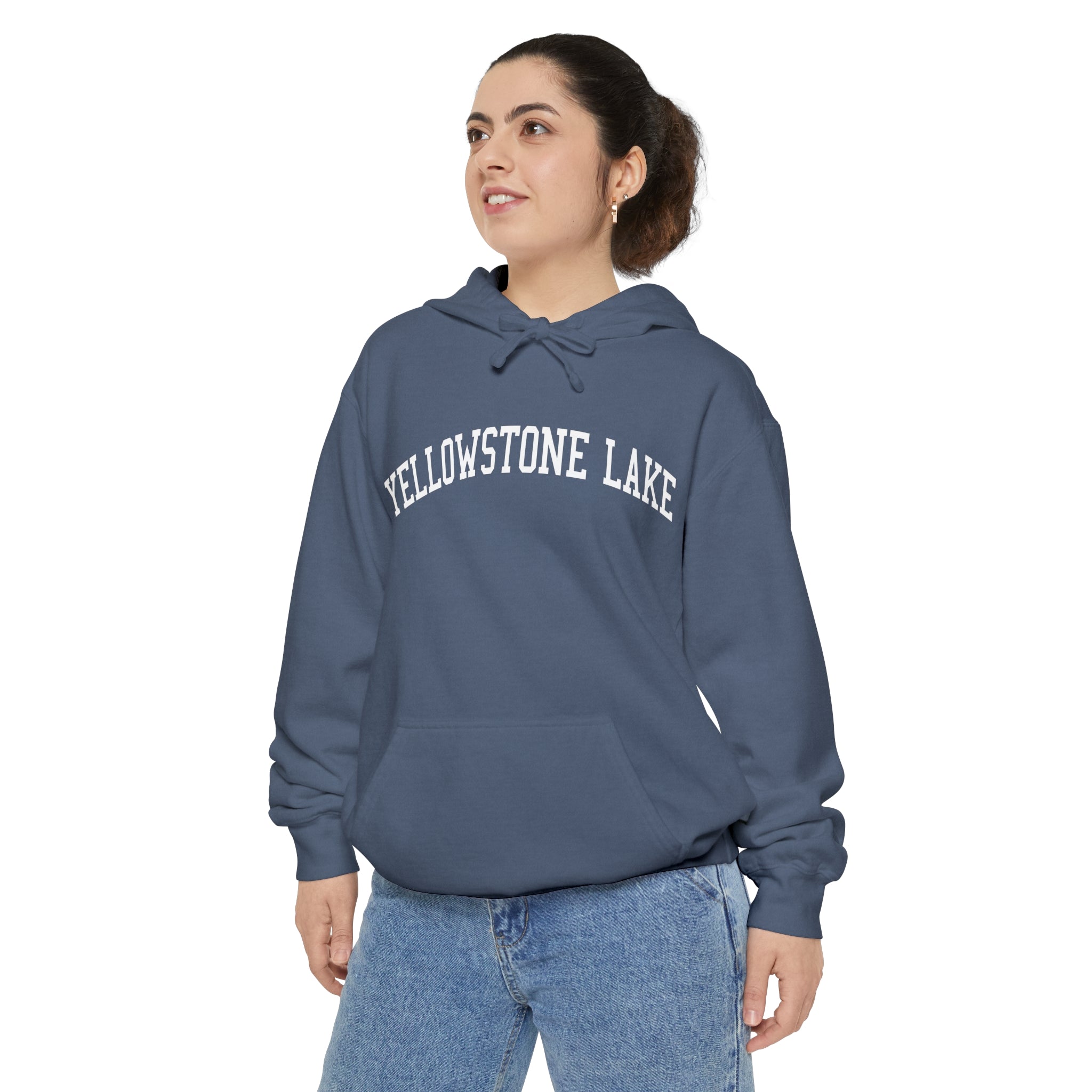 Yellowstone Lake Wyoming Comfort Colors Hooded Sweatshirt