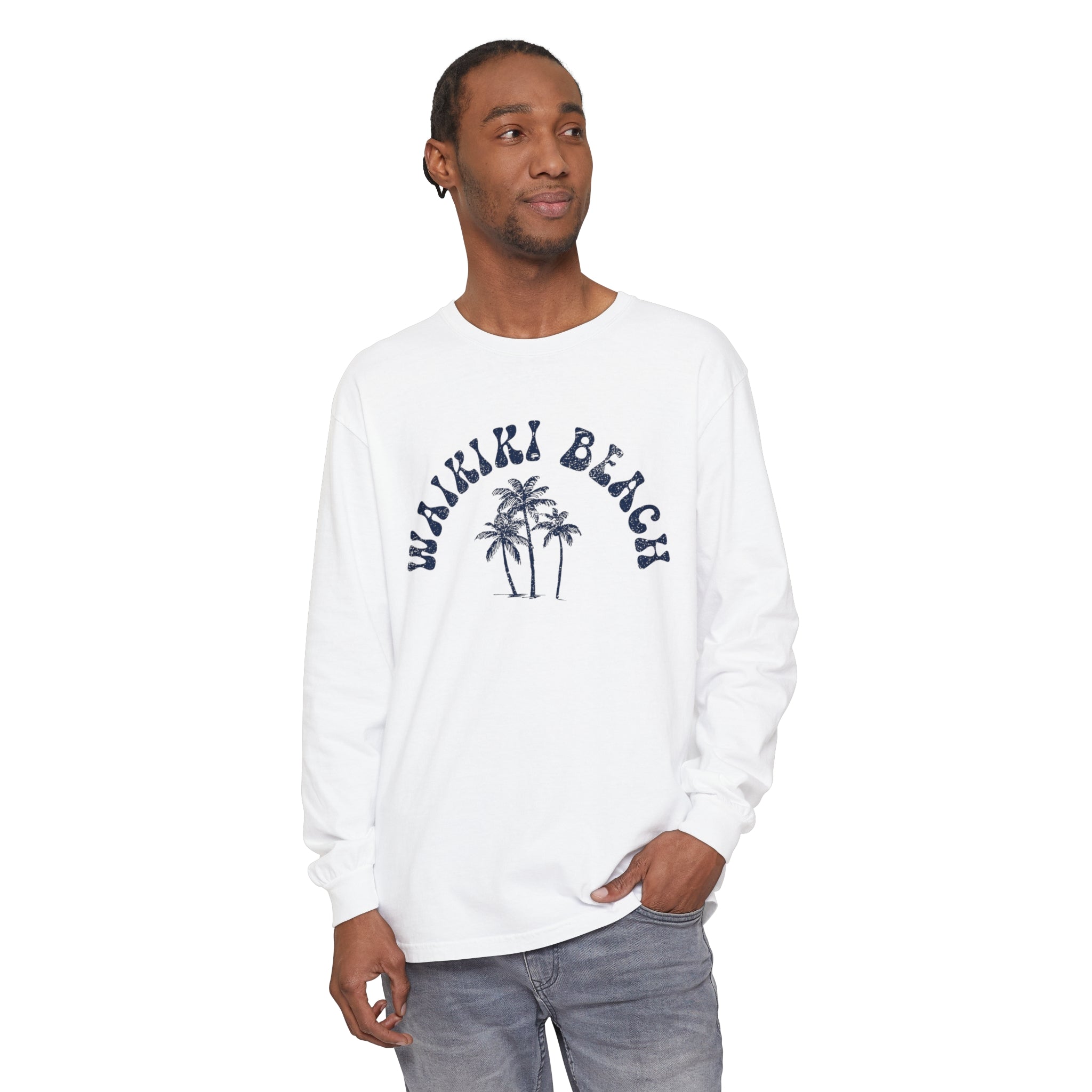 Waikiki Beach Comfort Colors Long Sleeve Shirt