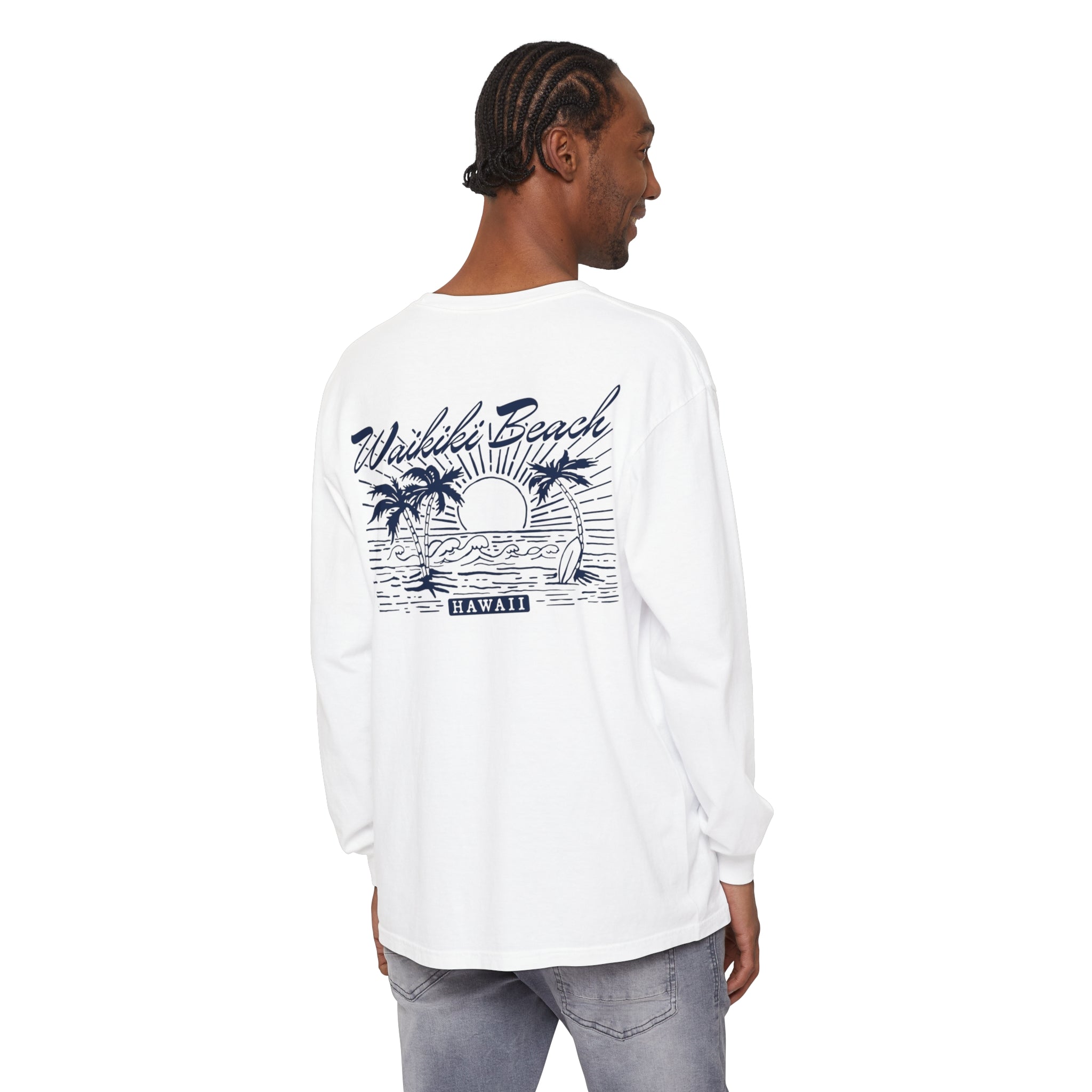 Waikiki beach Comfort Colors Long Sleeve Shirt