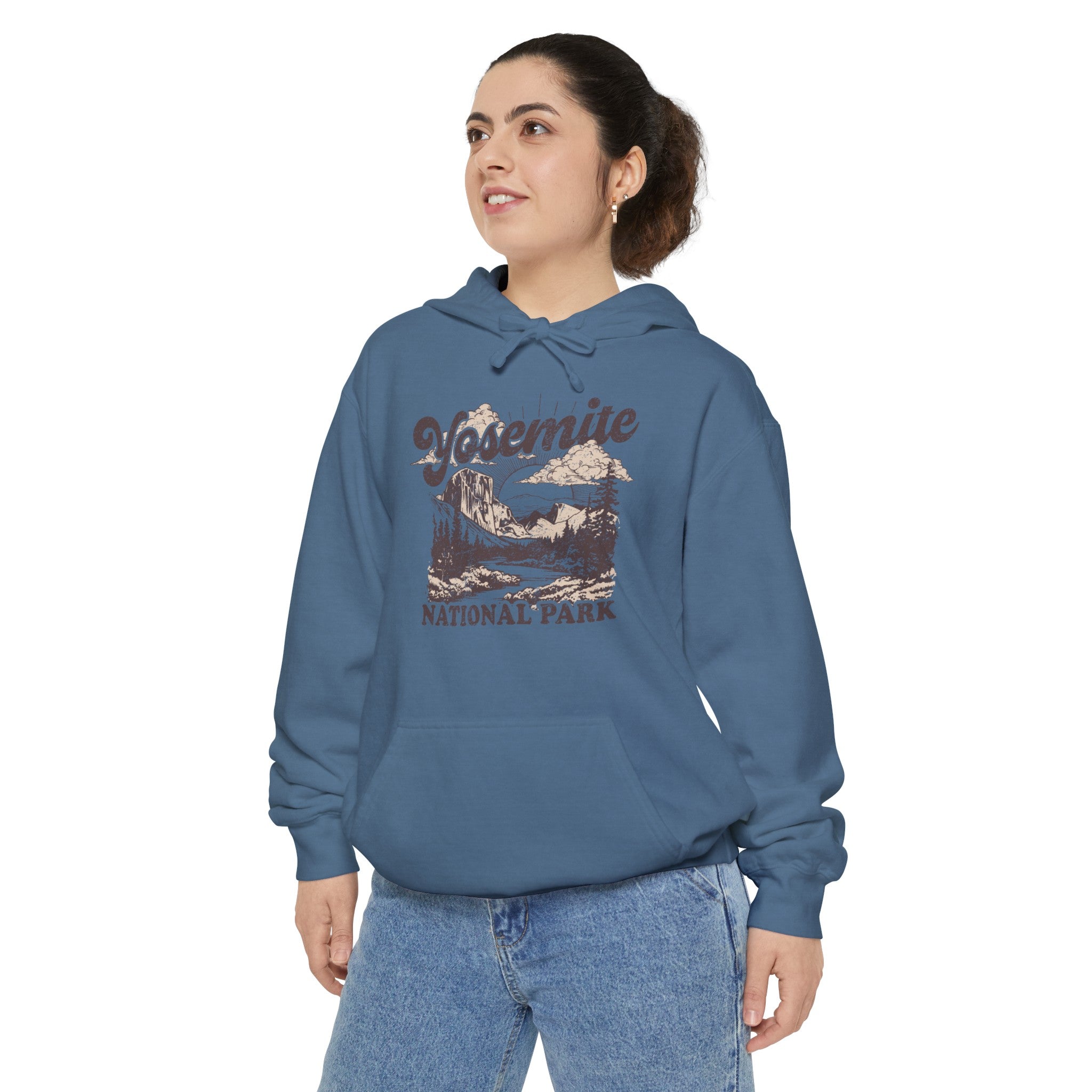 Yosemite National Park Comfort Colors Hooded Sweatshirt Distressed Design