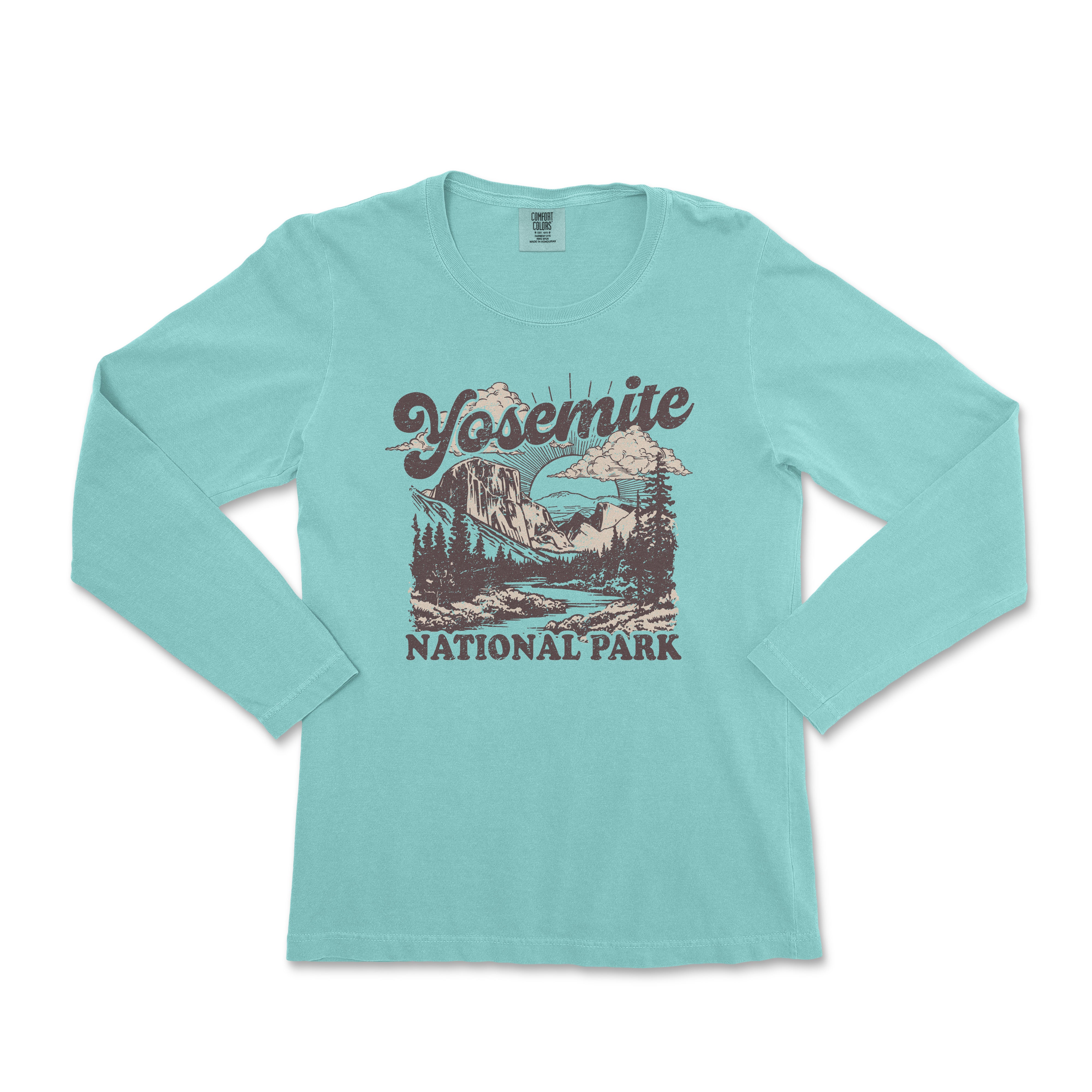 a women's long sleeve shirt with the words yosemite national park on