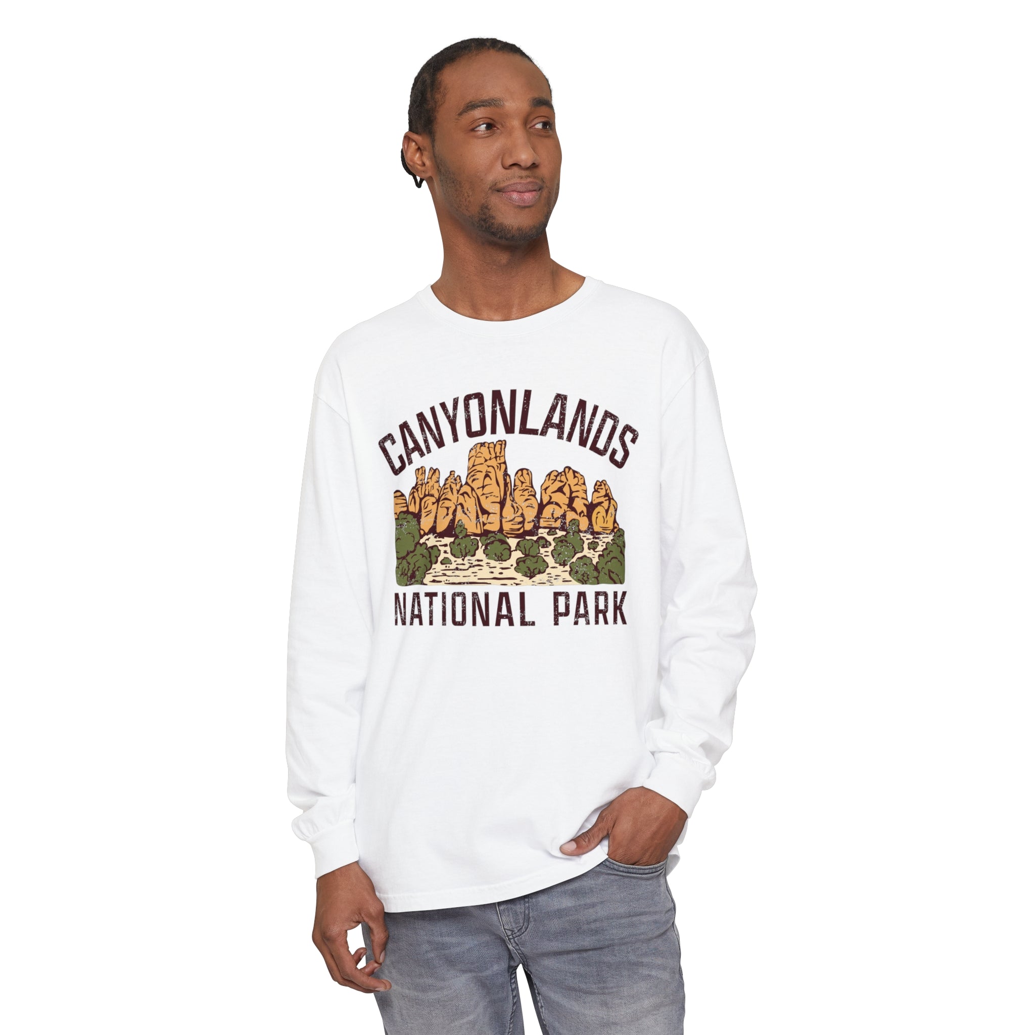 Canyonlands National Park Comfort Colors Long Sleeve Shirt Distressed Design