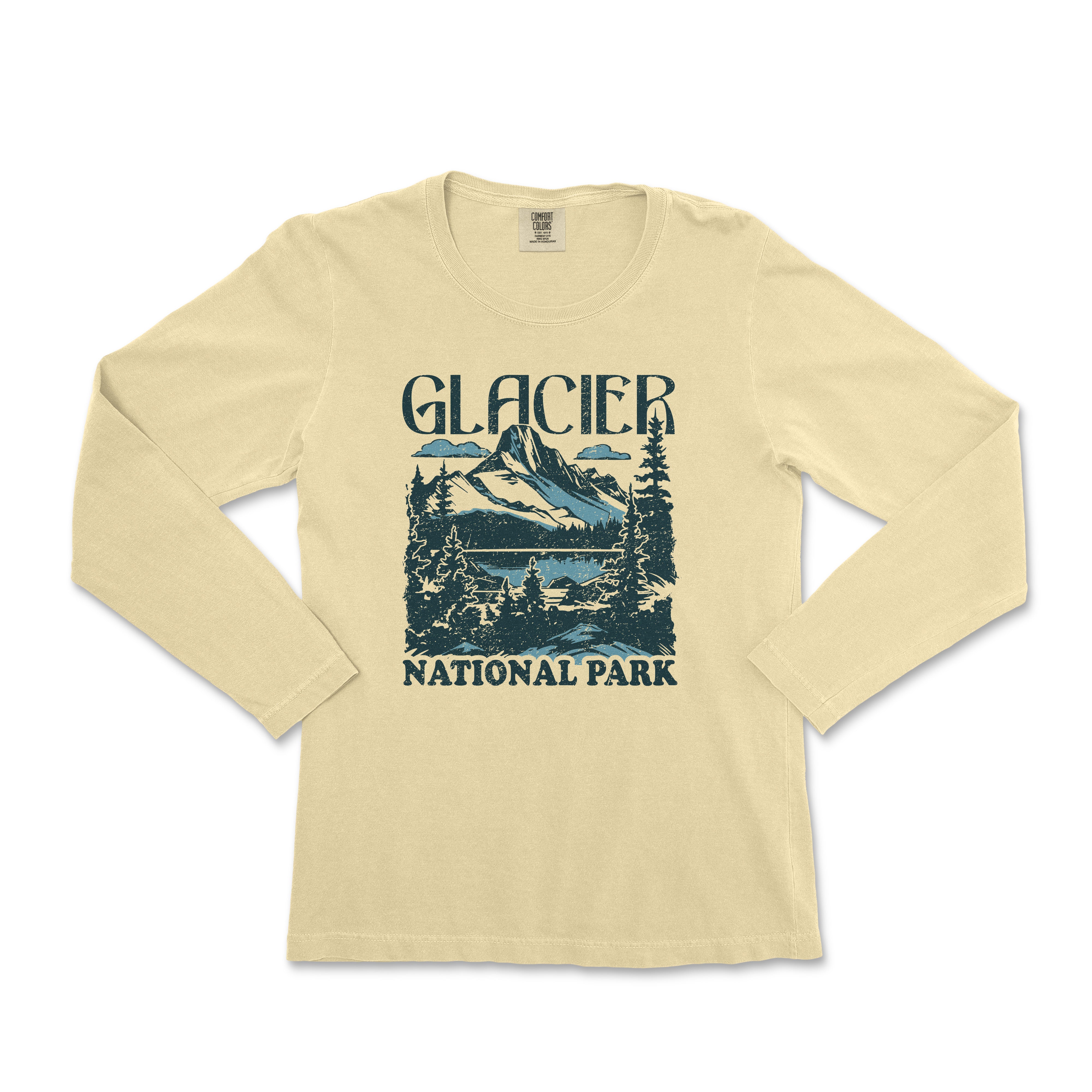 a long sleeve shirt with a picture of a mountain