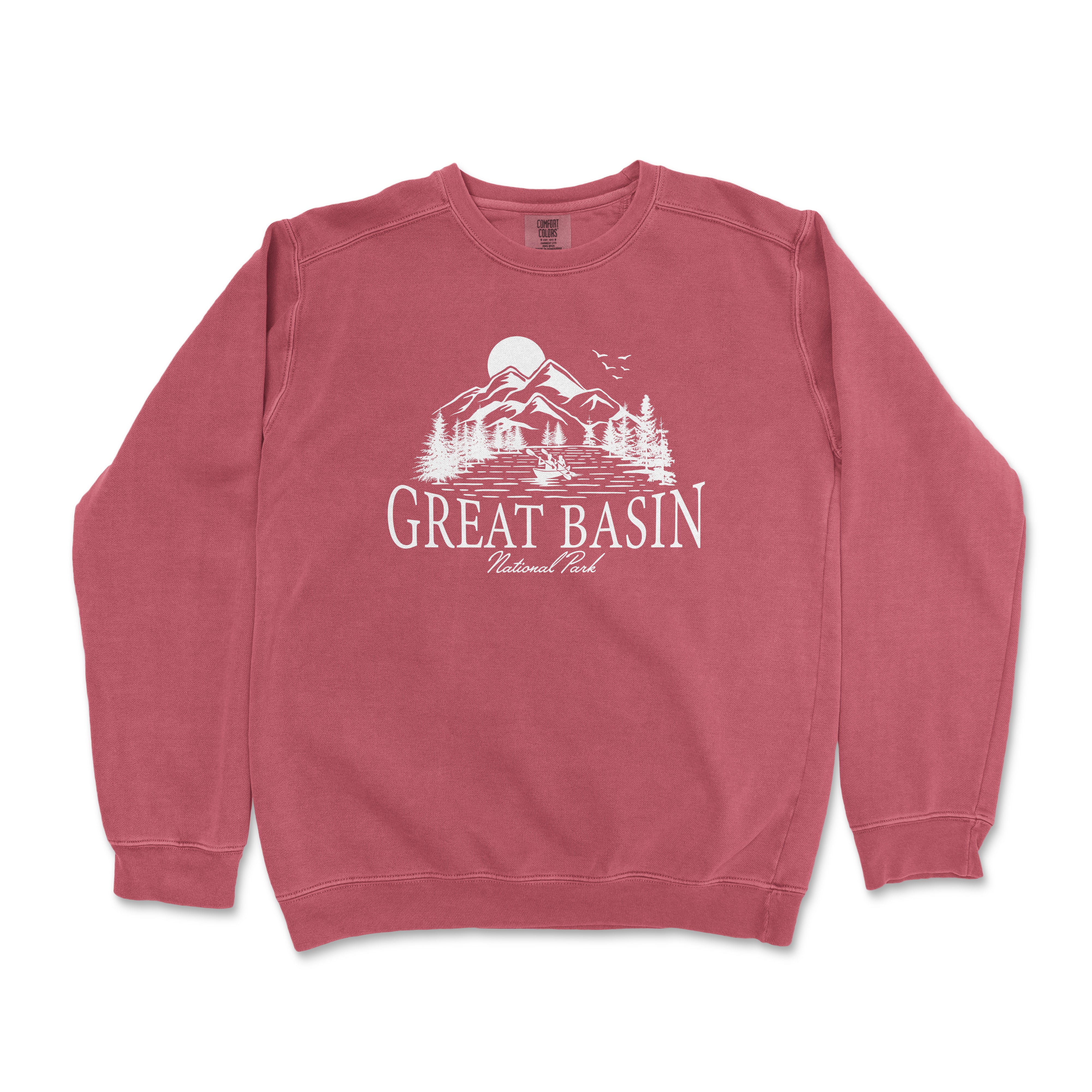 a red sweatshirt with the words great basin printed on it