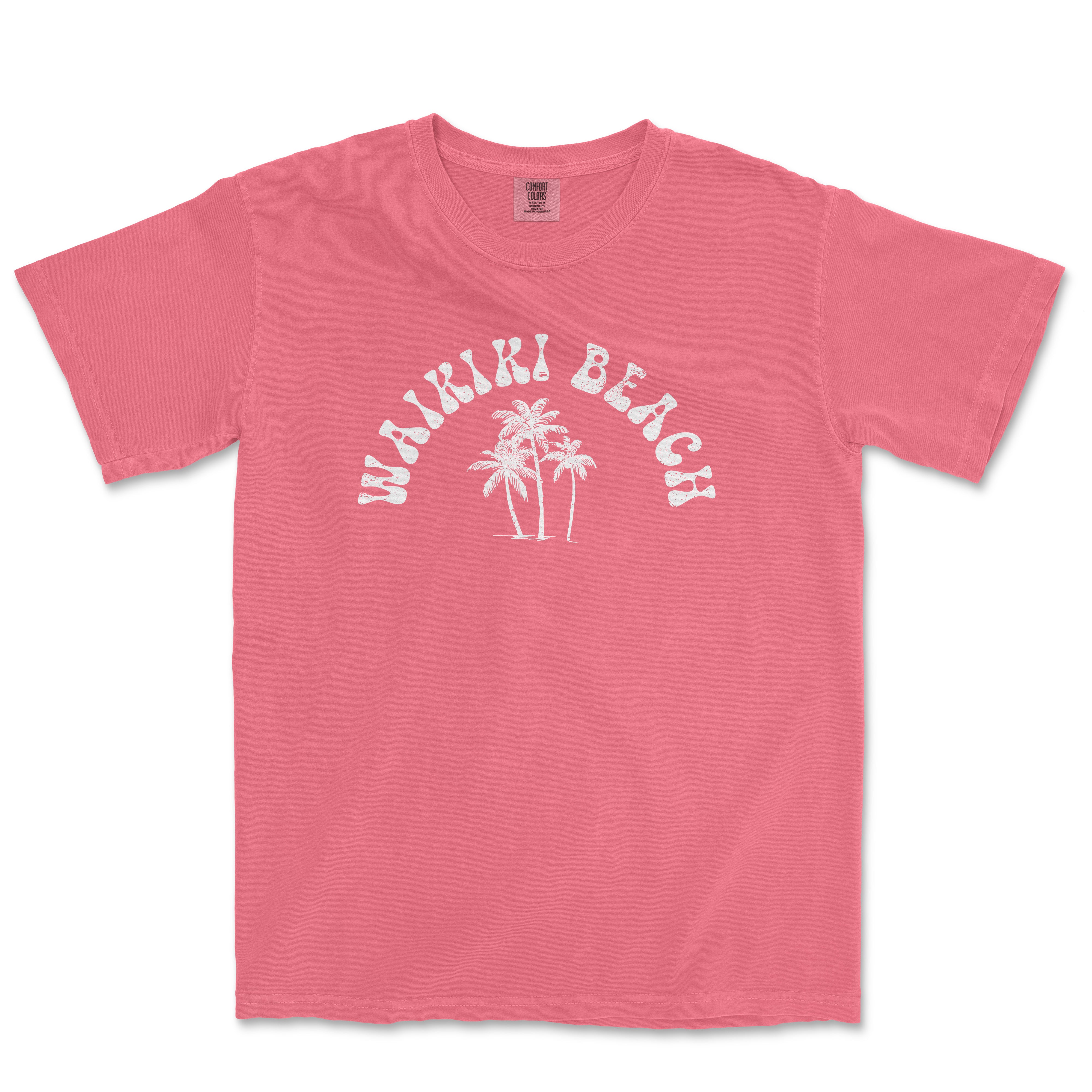 a pink t - shirt with the words waiki beach on it