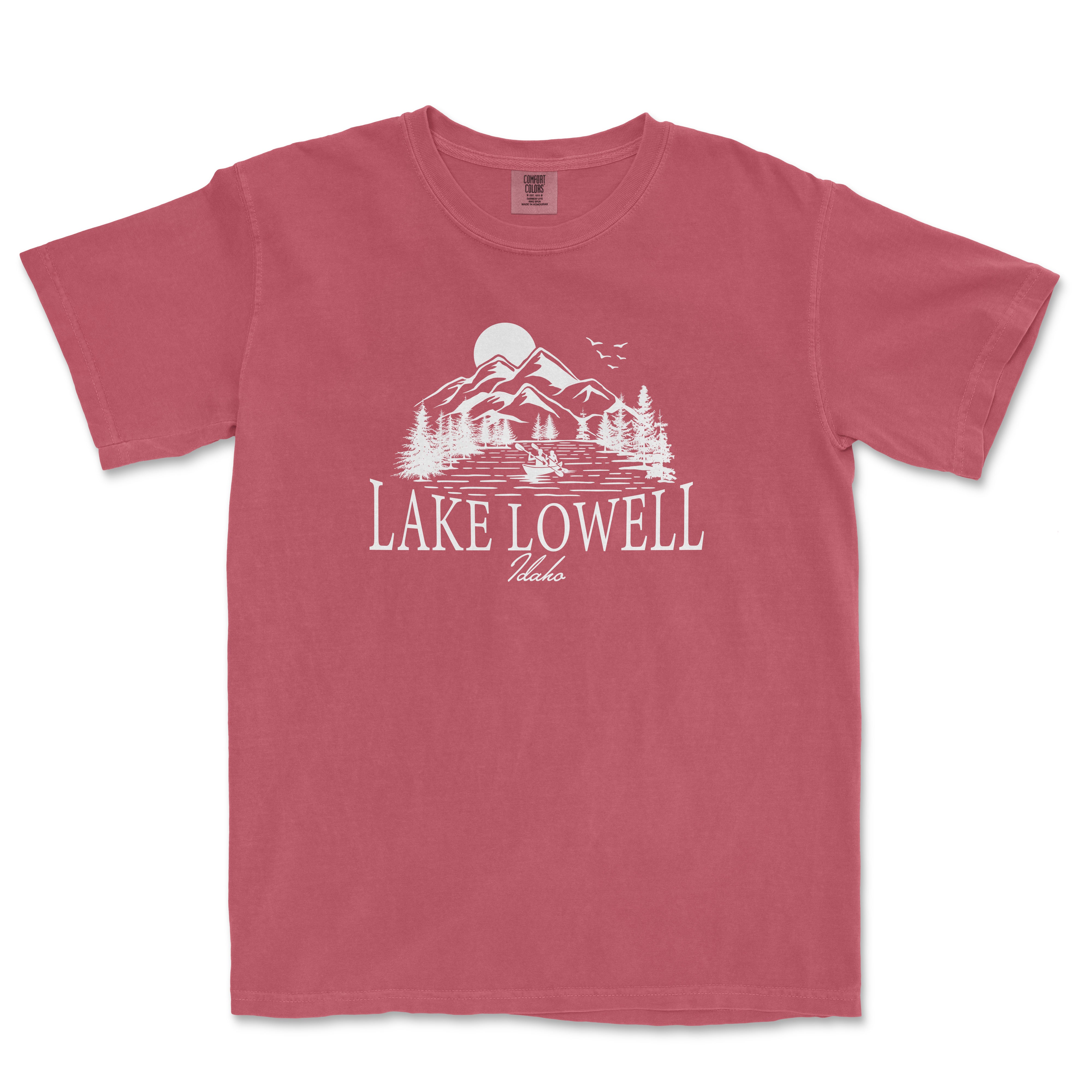 a red lake towel t - shirt that says lake towel