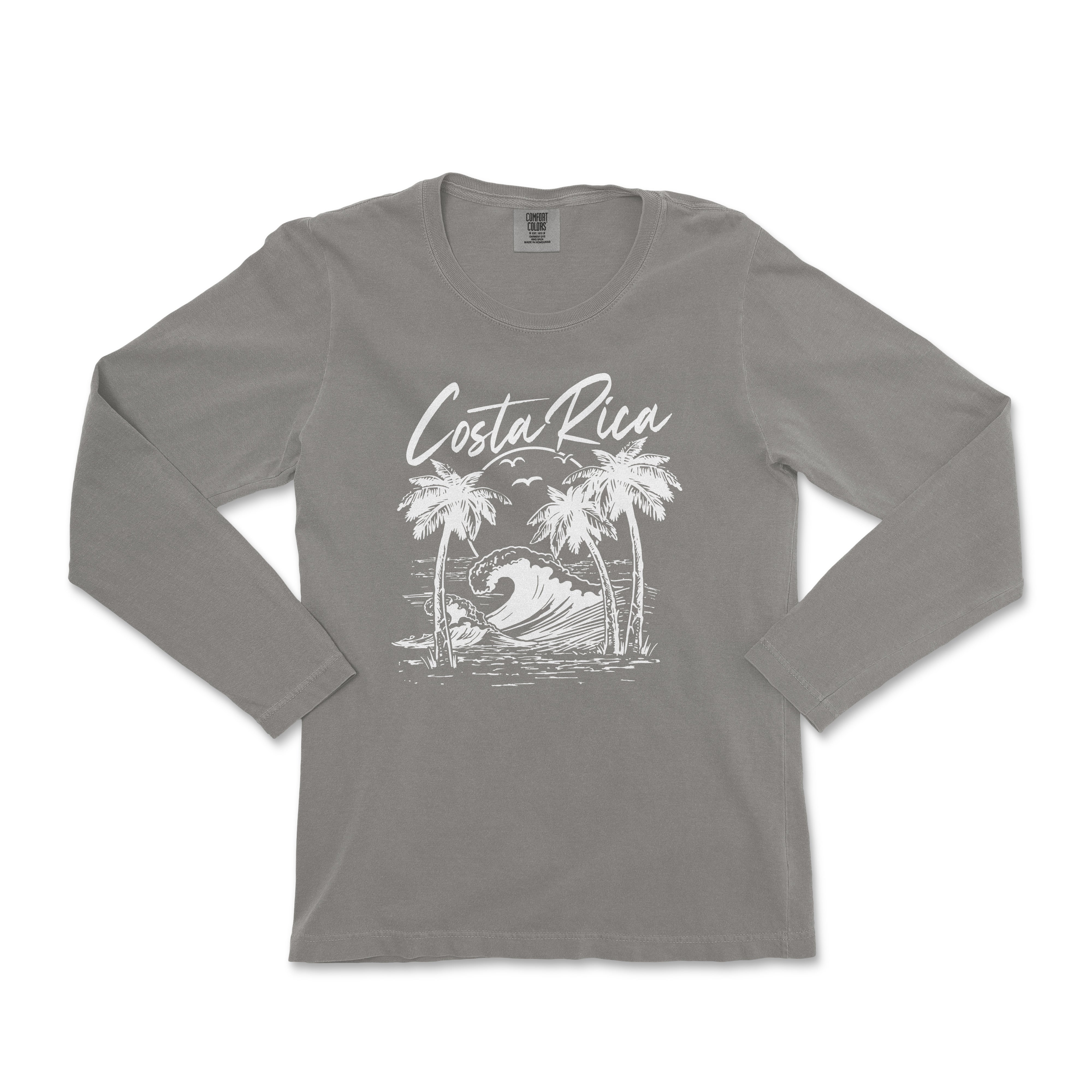 a women's long - sleeved shirt with the words costa rica on it