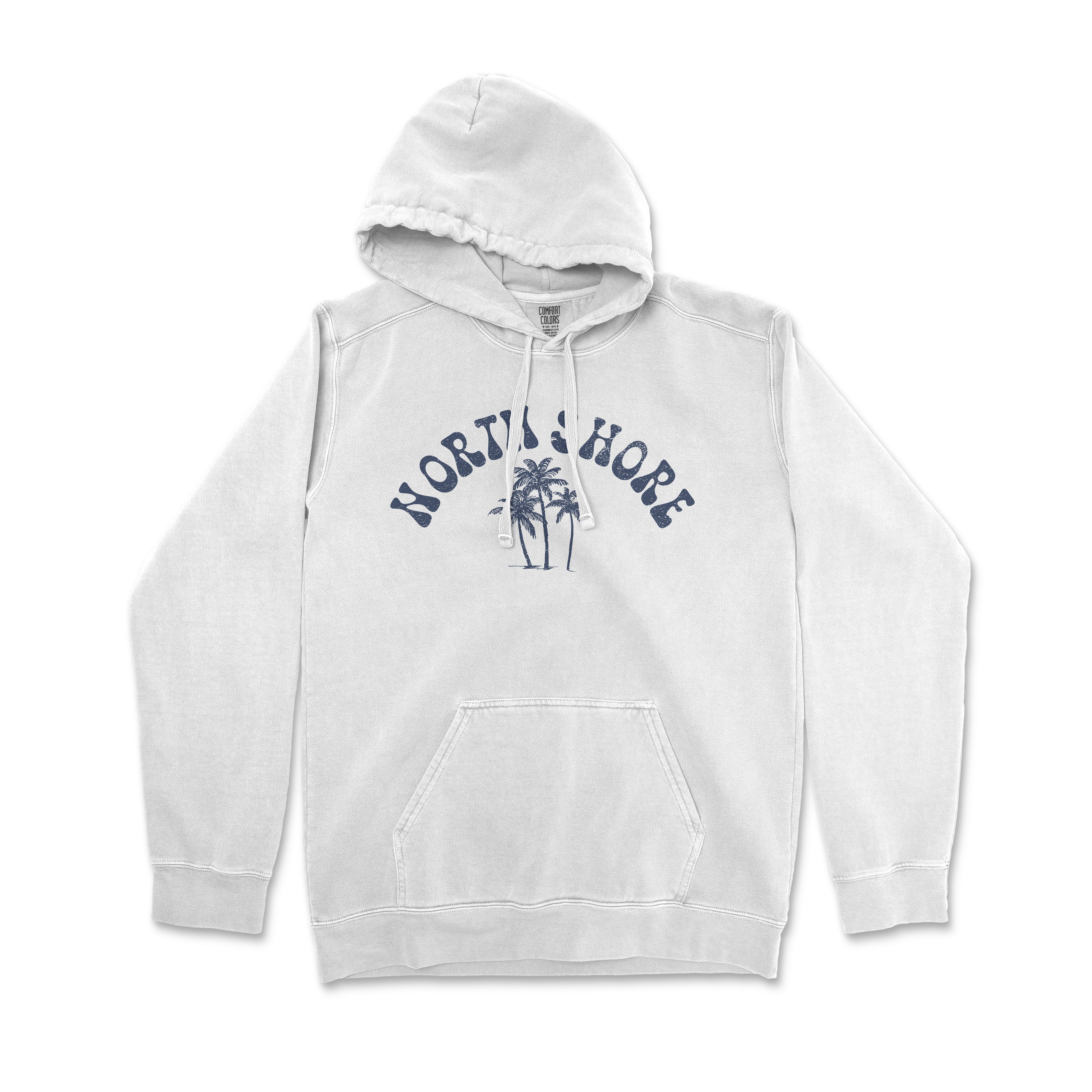 a white hoodie with the words north beach on it