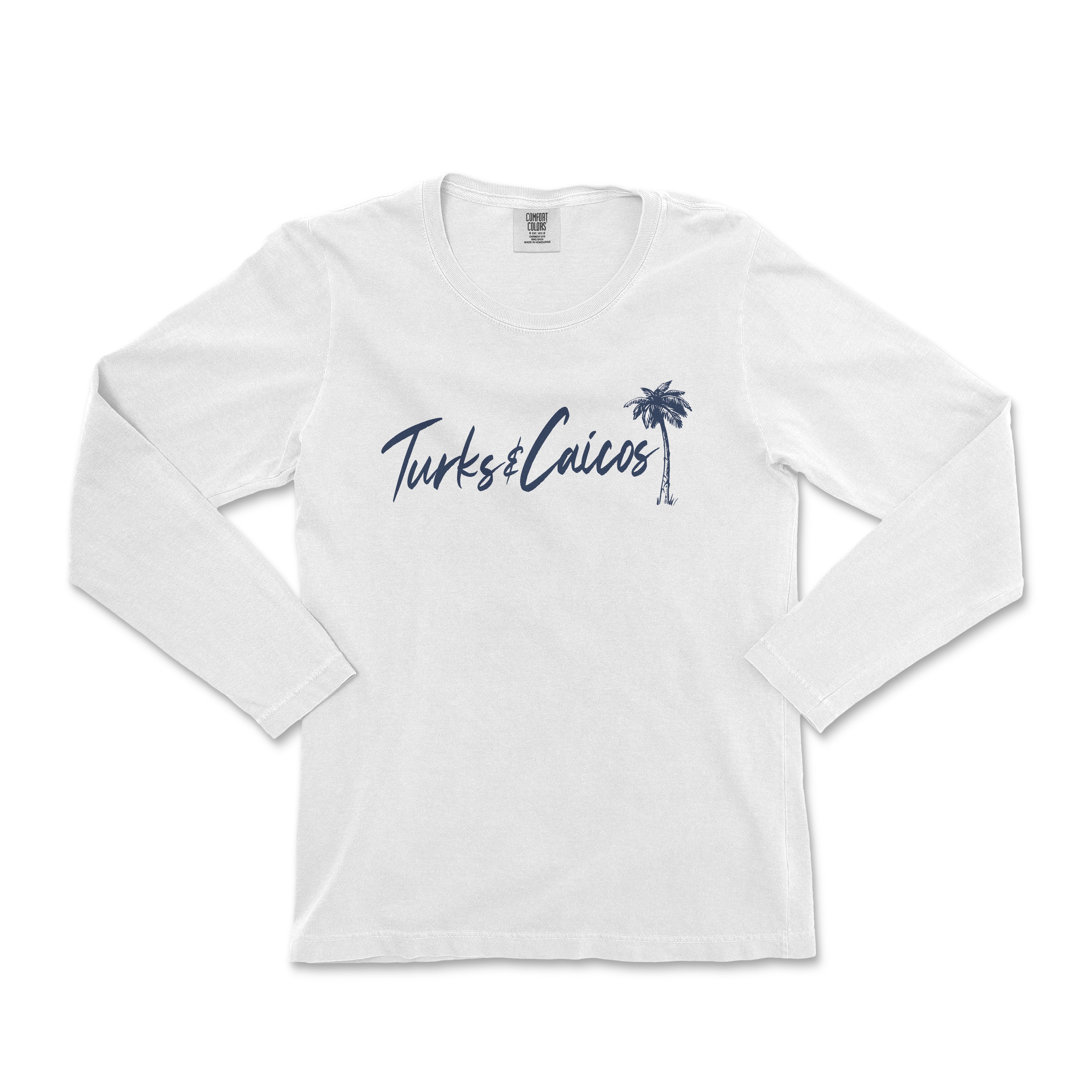 a white t - shirt with a palm tree on the front