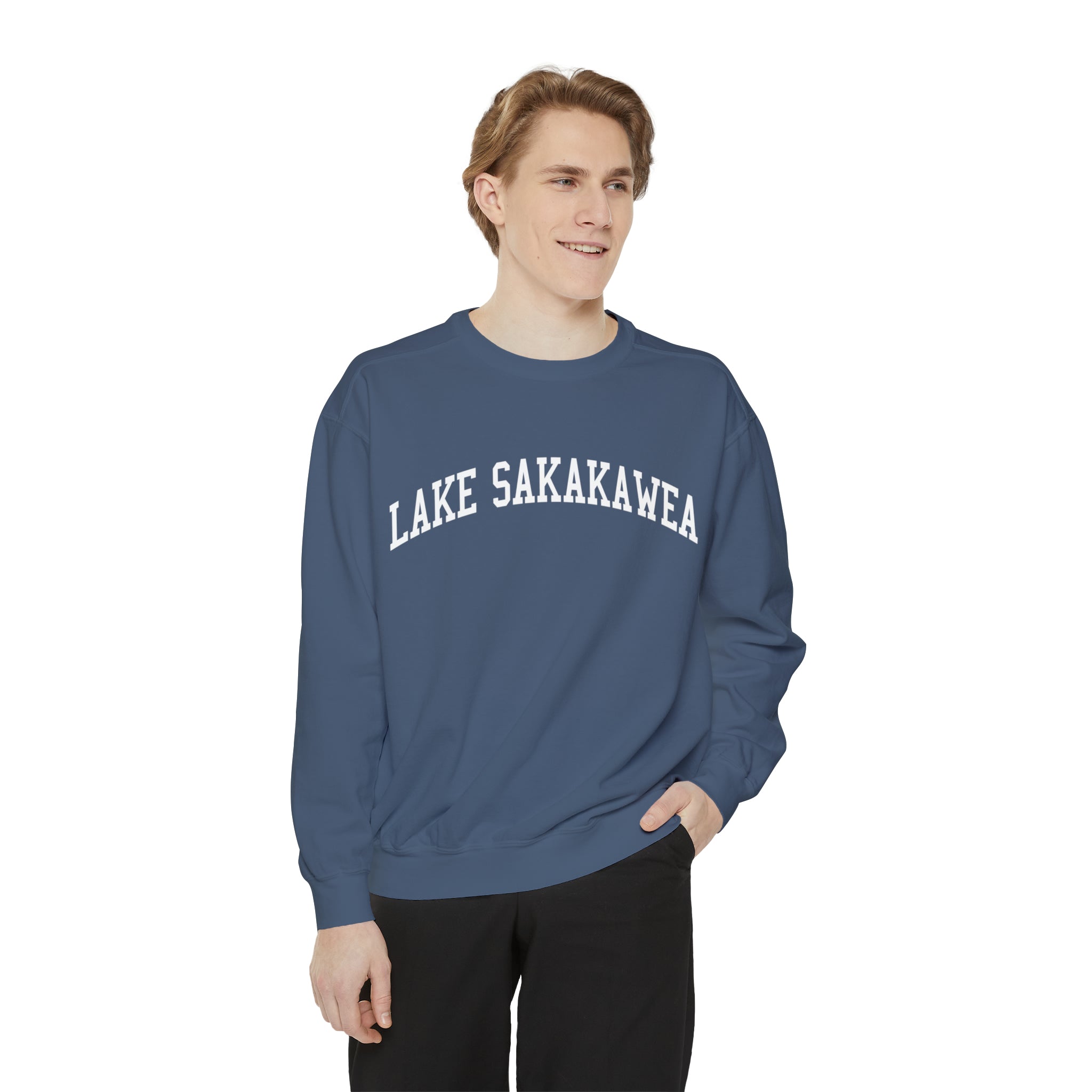 Lake Sakakawea North Dakota Comfort Colors Crewneck Sweatshirt