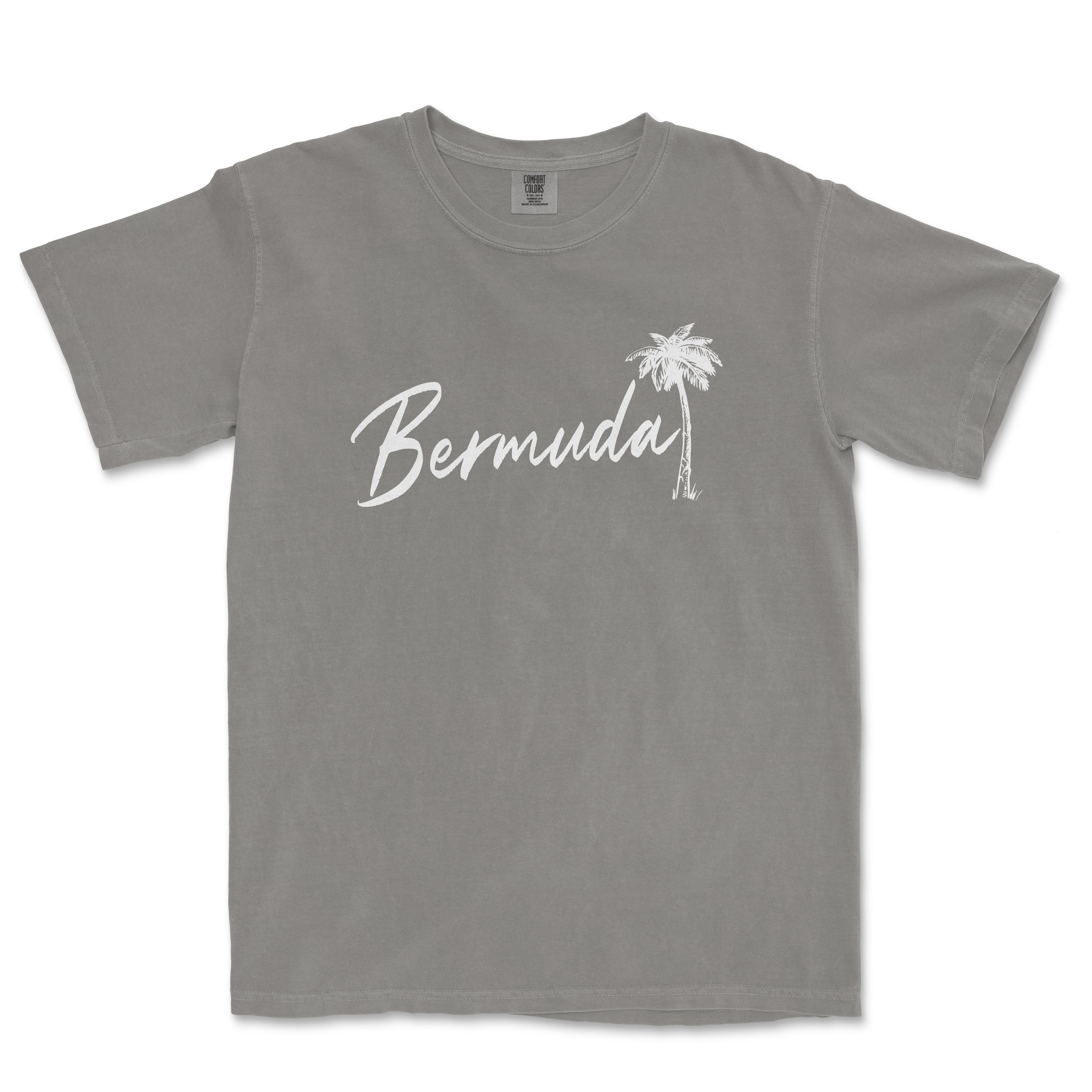 a t - shirt with the word, bemuda written in white on a