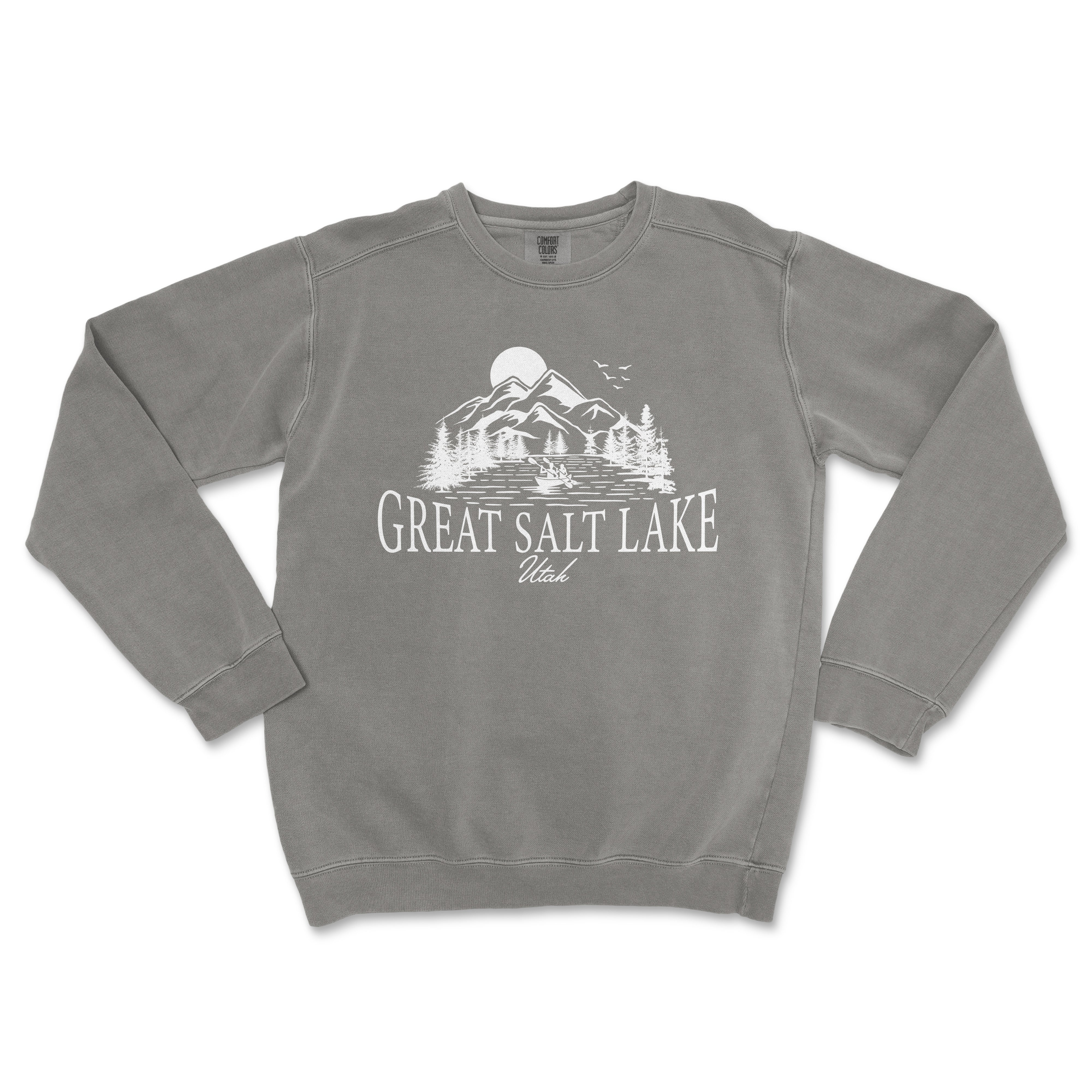 a grey sweatshirt with the great salt lake logo on it