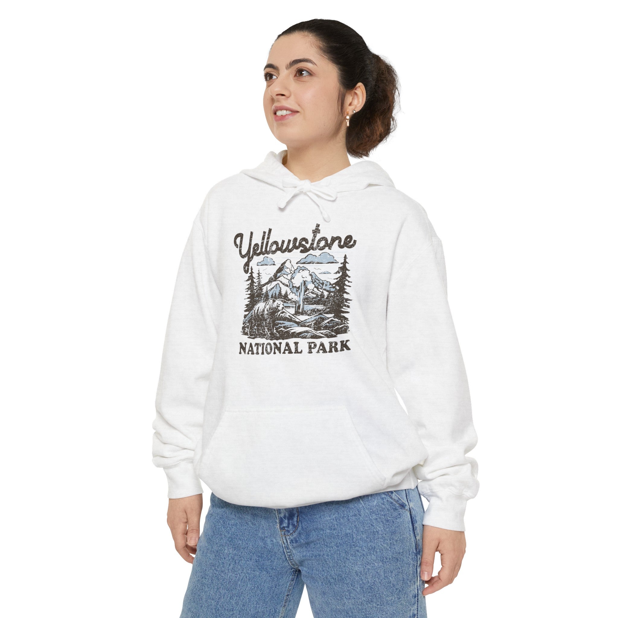 Yellowstone National Park Comfort Colors Hooded Sweatshirt Distressed Design