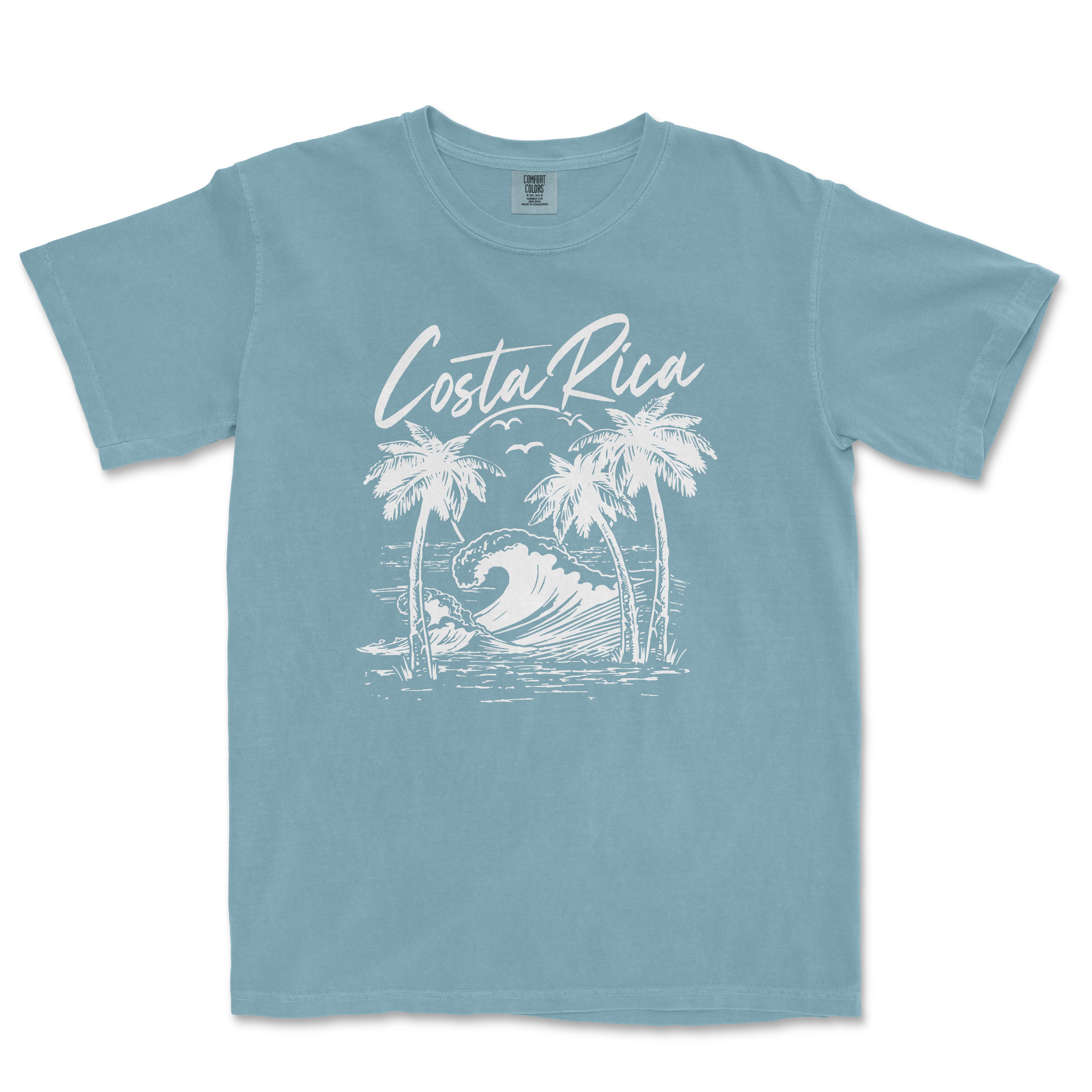 a blue t - shirt with the words costa rica on it