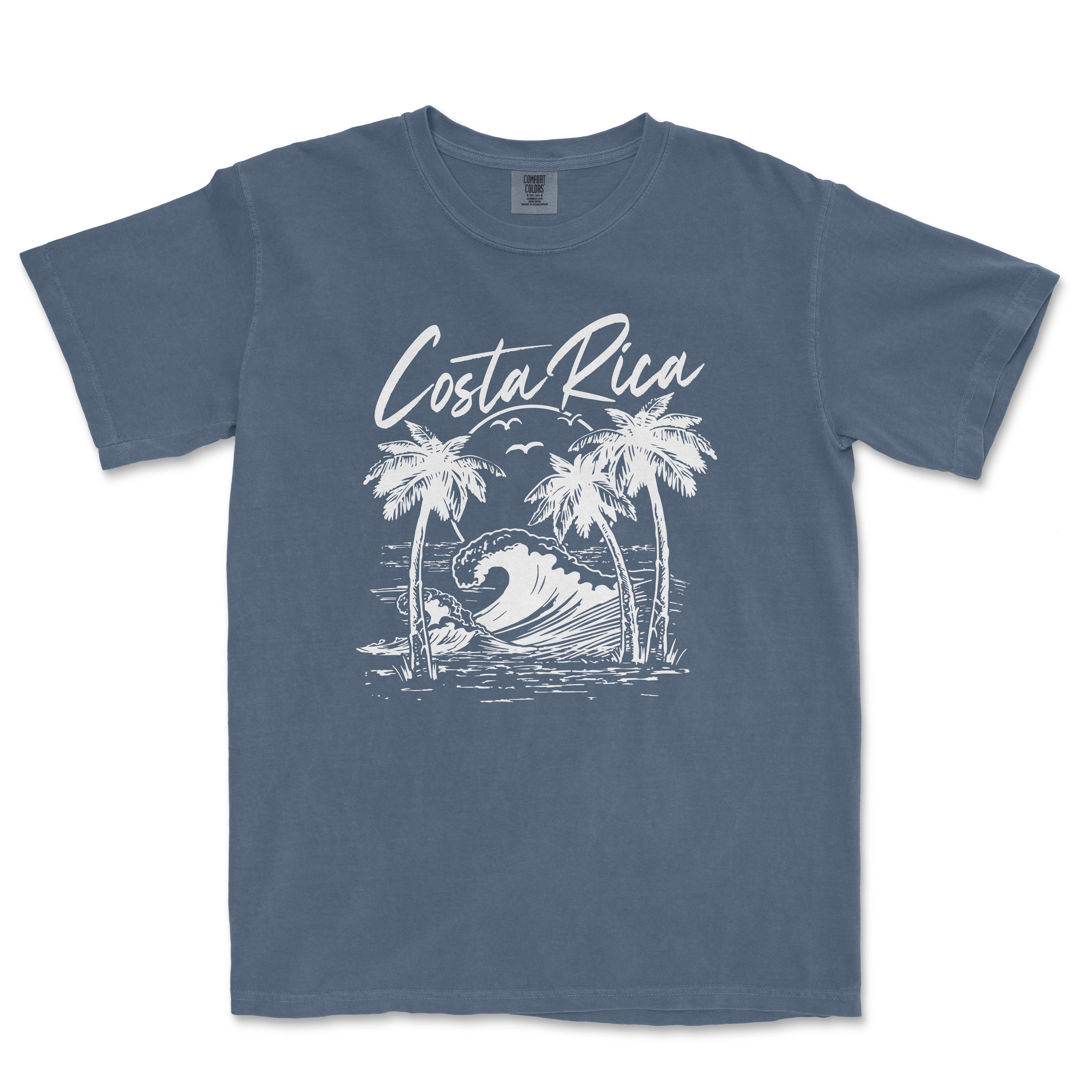 a blue t - shirt with the words costa rica on it