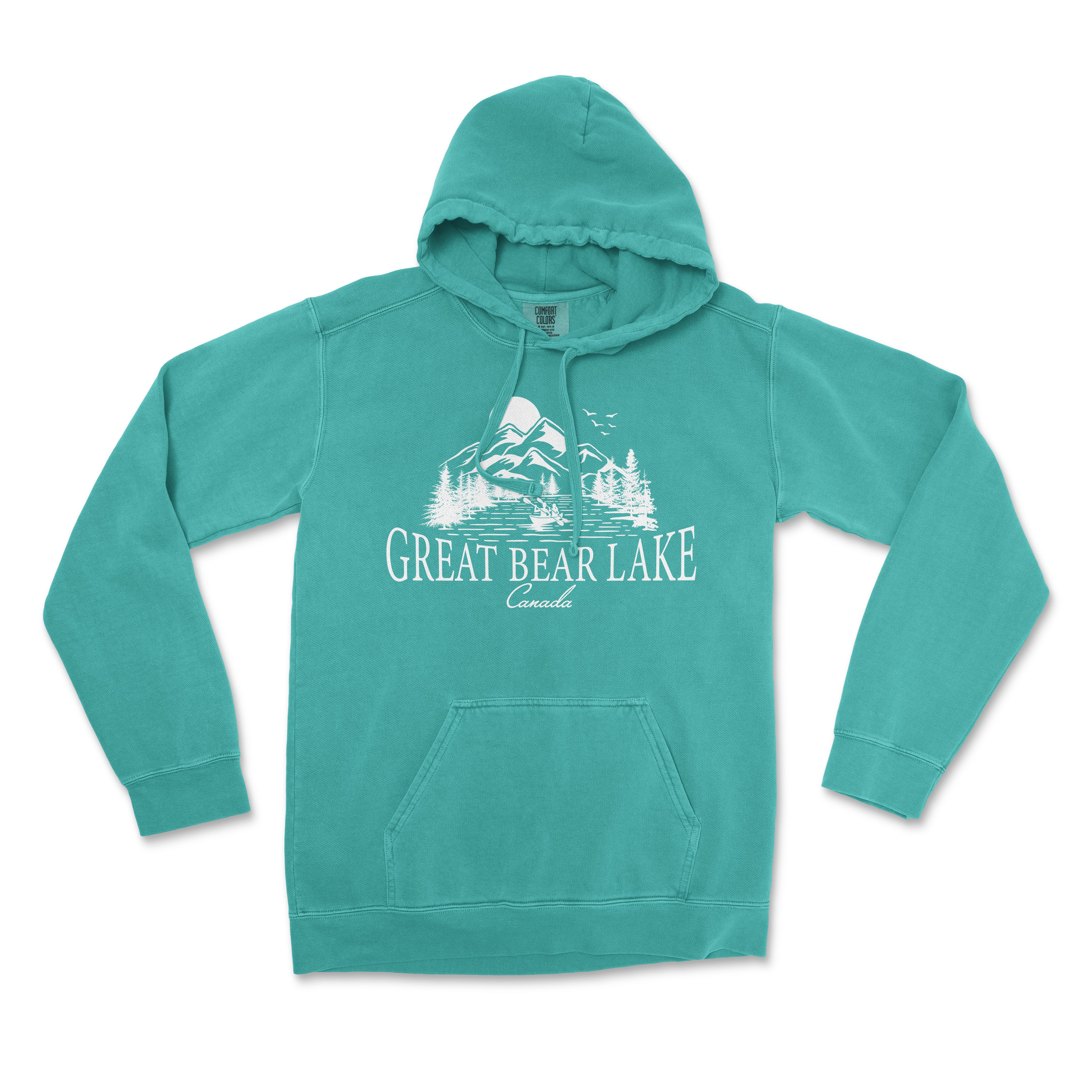 a green sweatshirt with the great bear lake logo on it