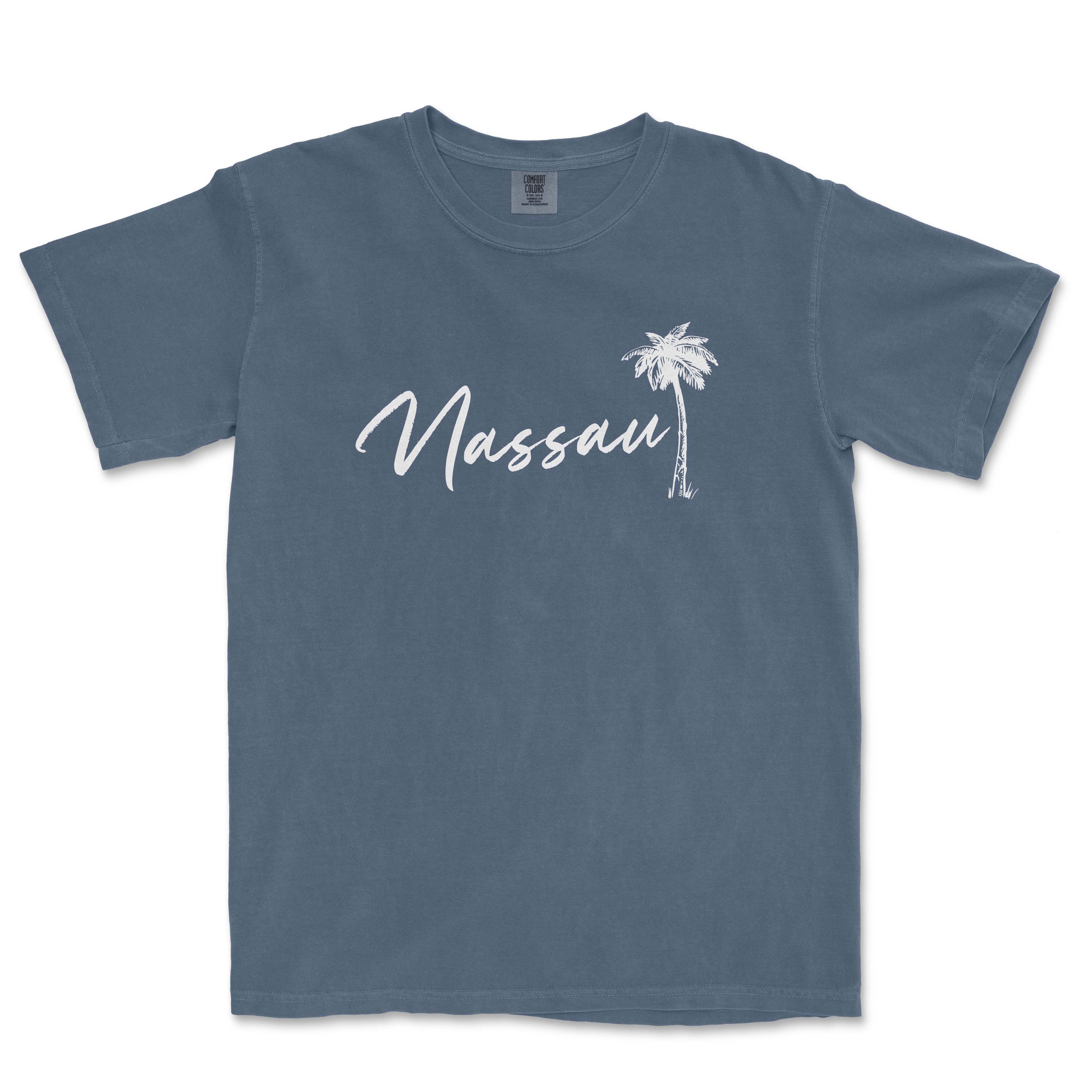 a blue t - shirt with the word massau written in white