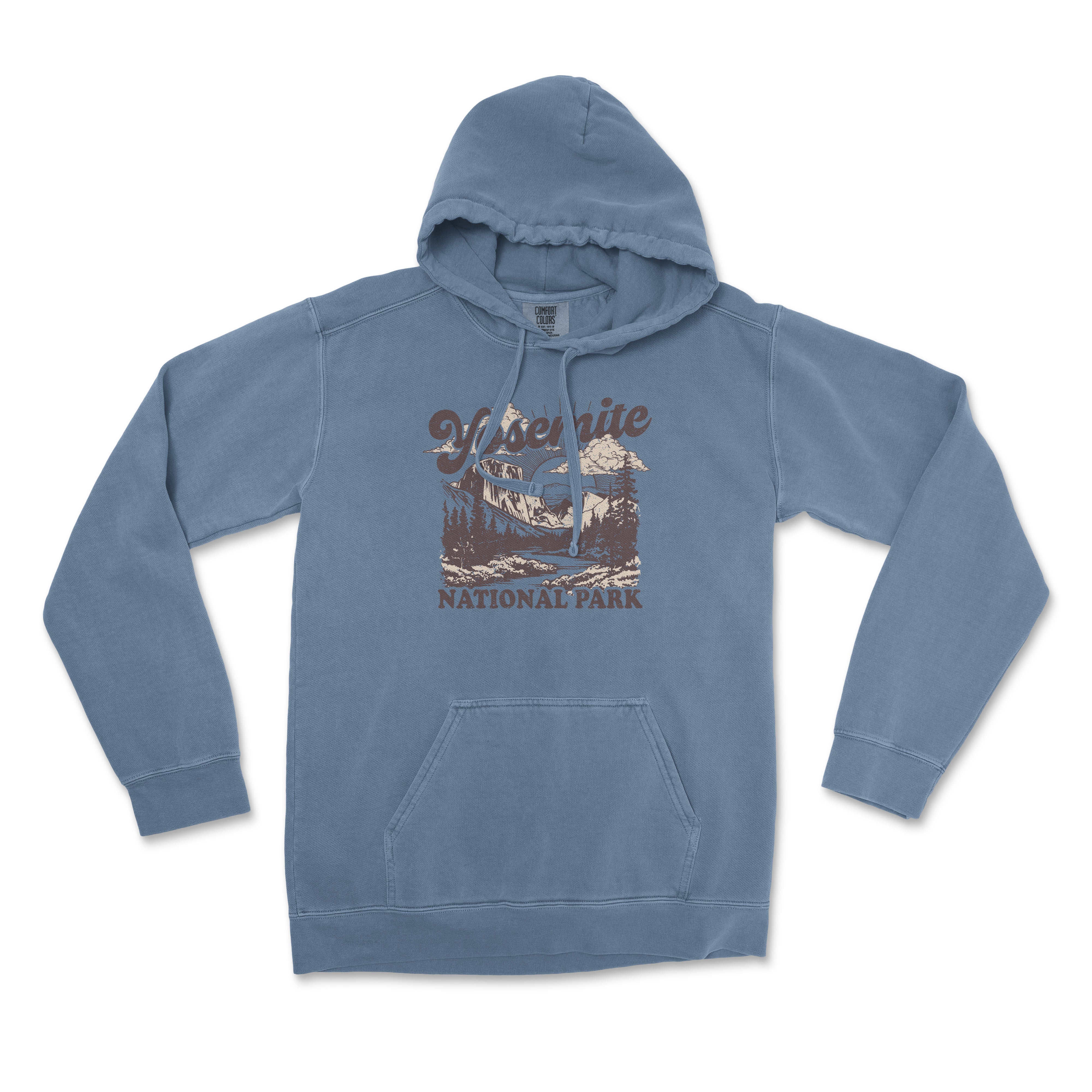 a blue hoodie with a picture of the national park