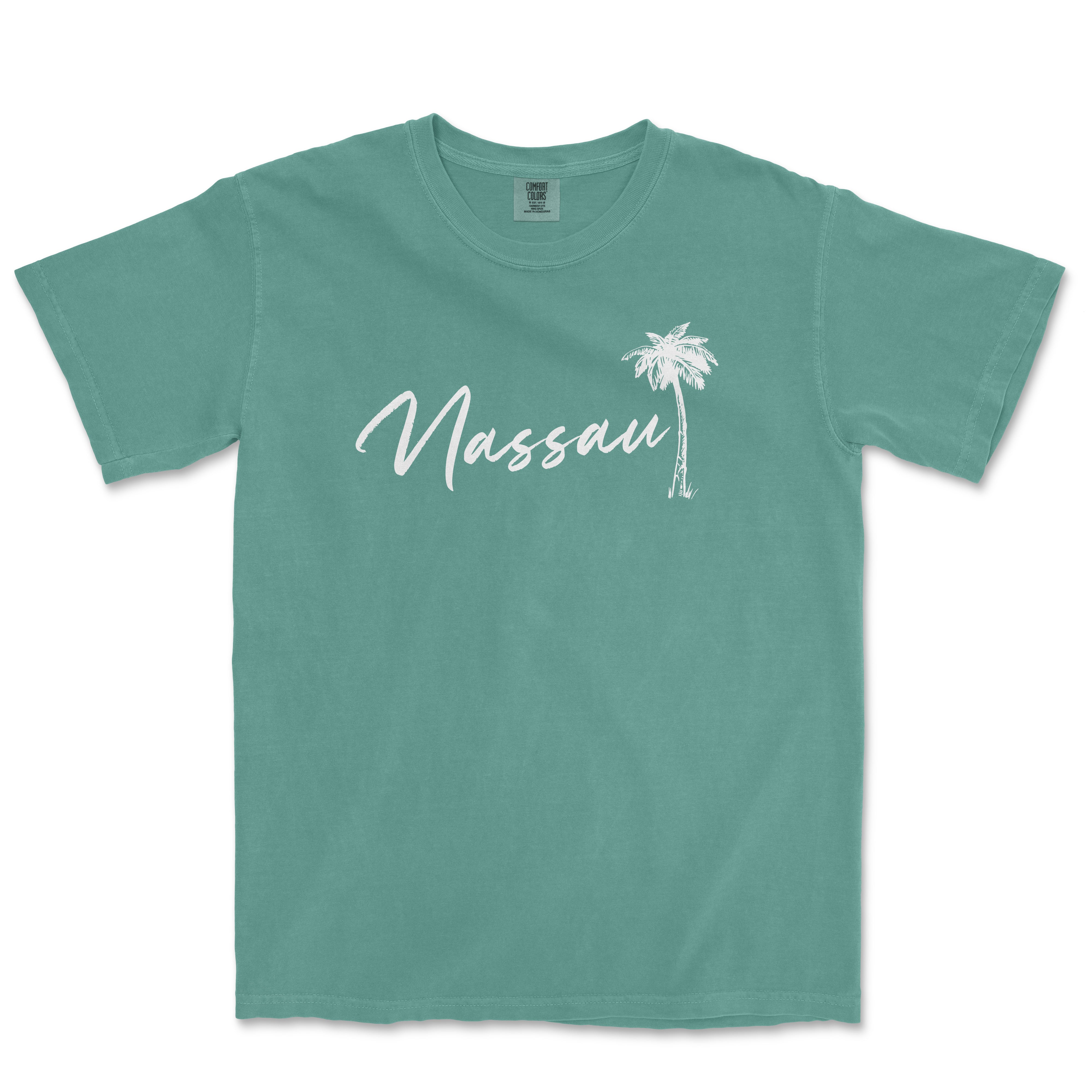 a green t - shirt with the word massau written in white