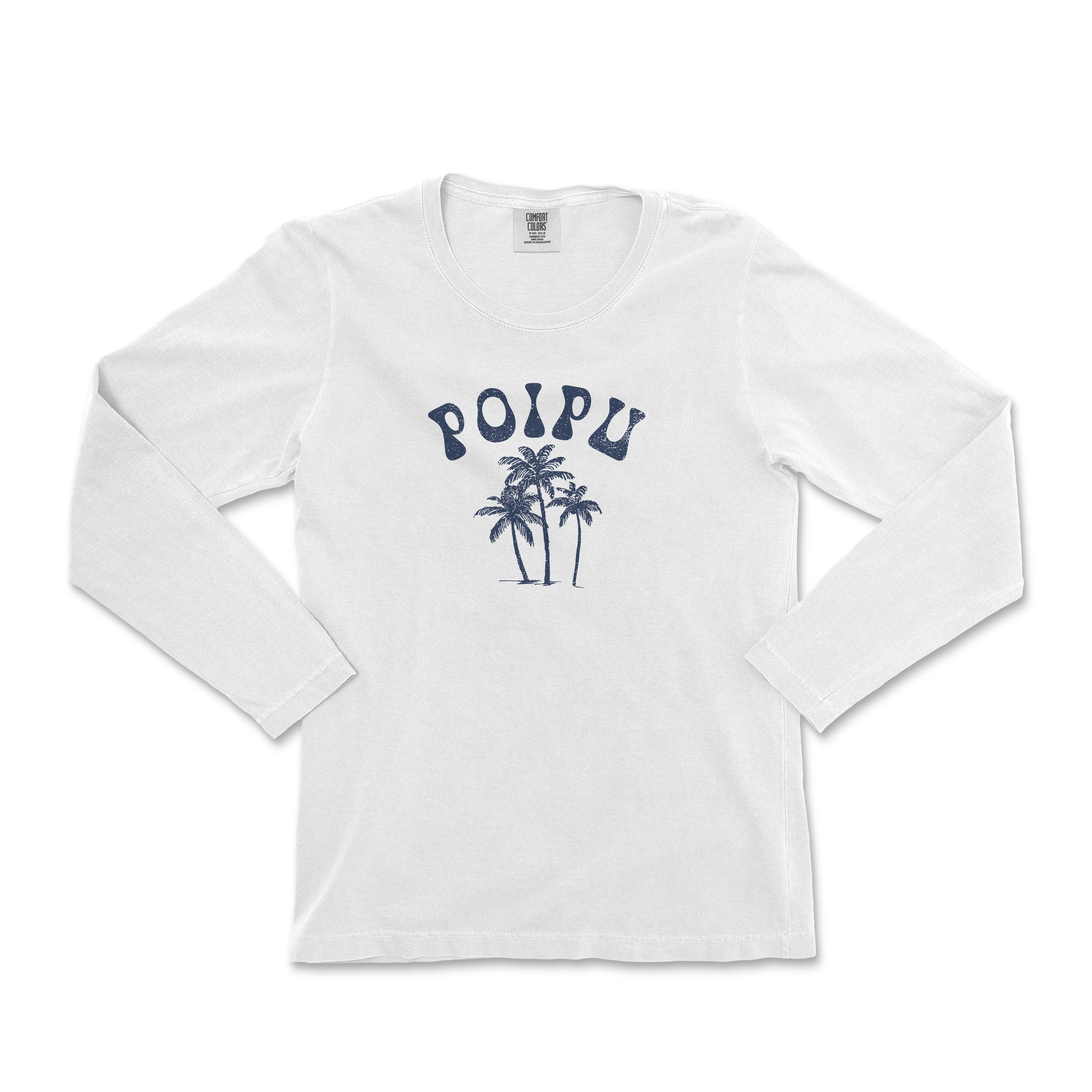 a white shirt with a palm tree on it