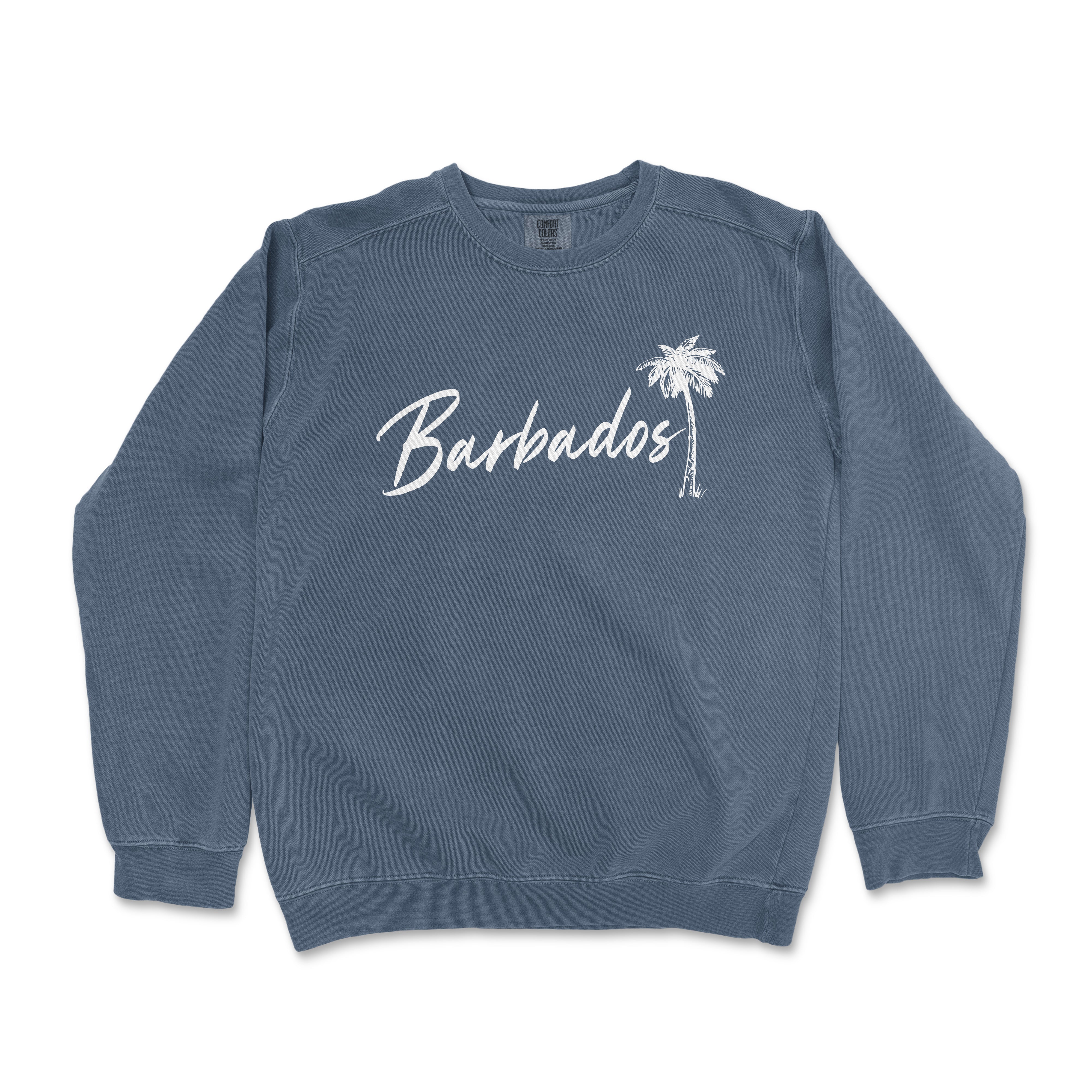 a blue sweatshirt with the word barbatos printed on it