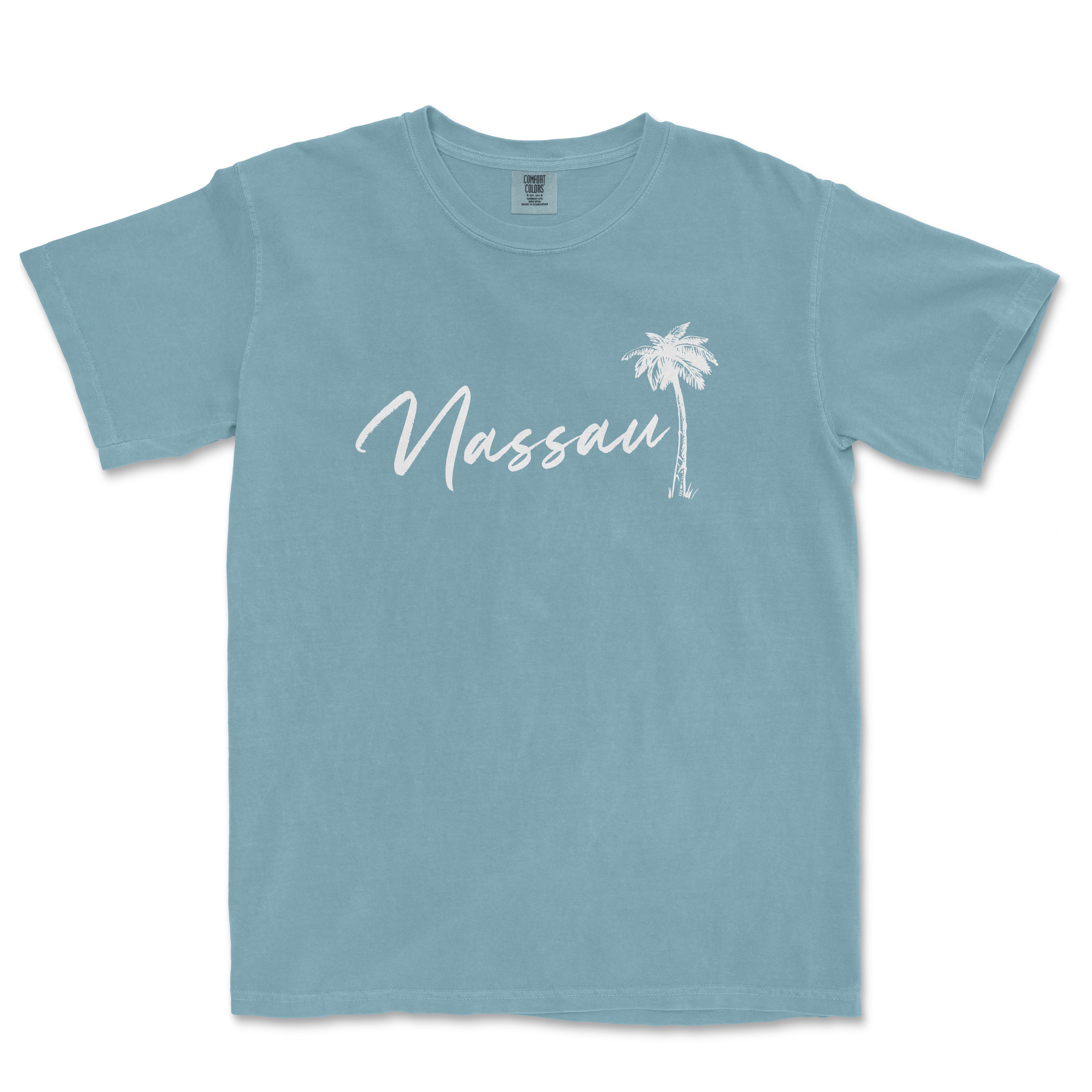 a blue t - shirt with the word massau written in white