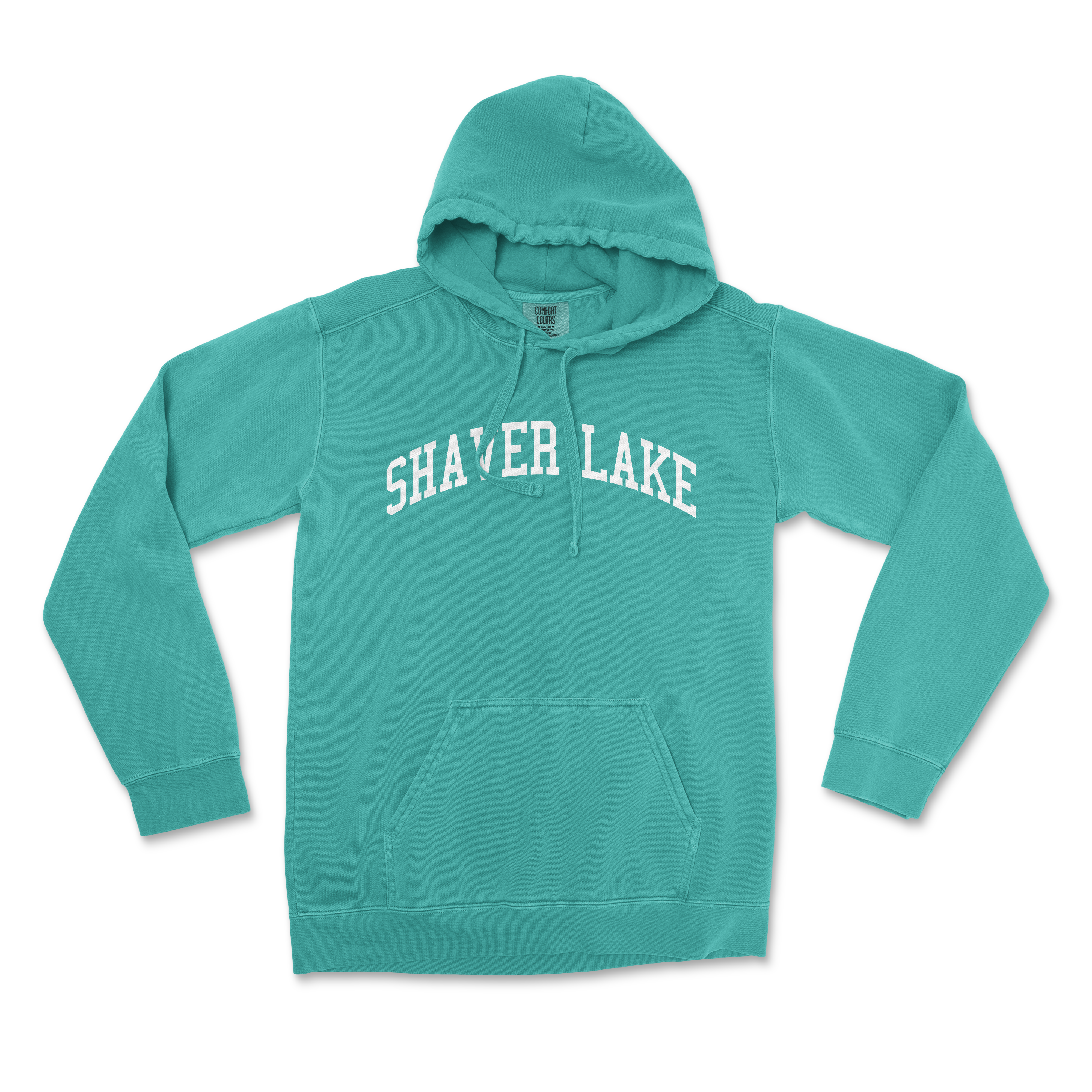 a green hoodie with the words shaver lake on it