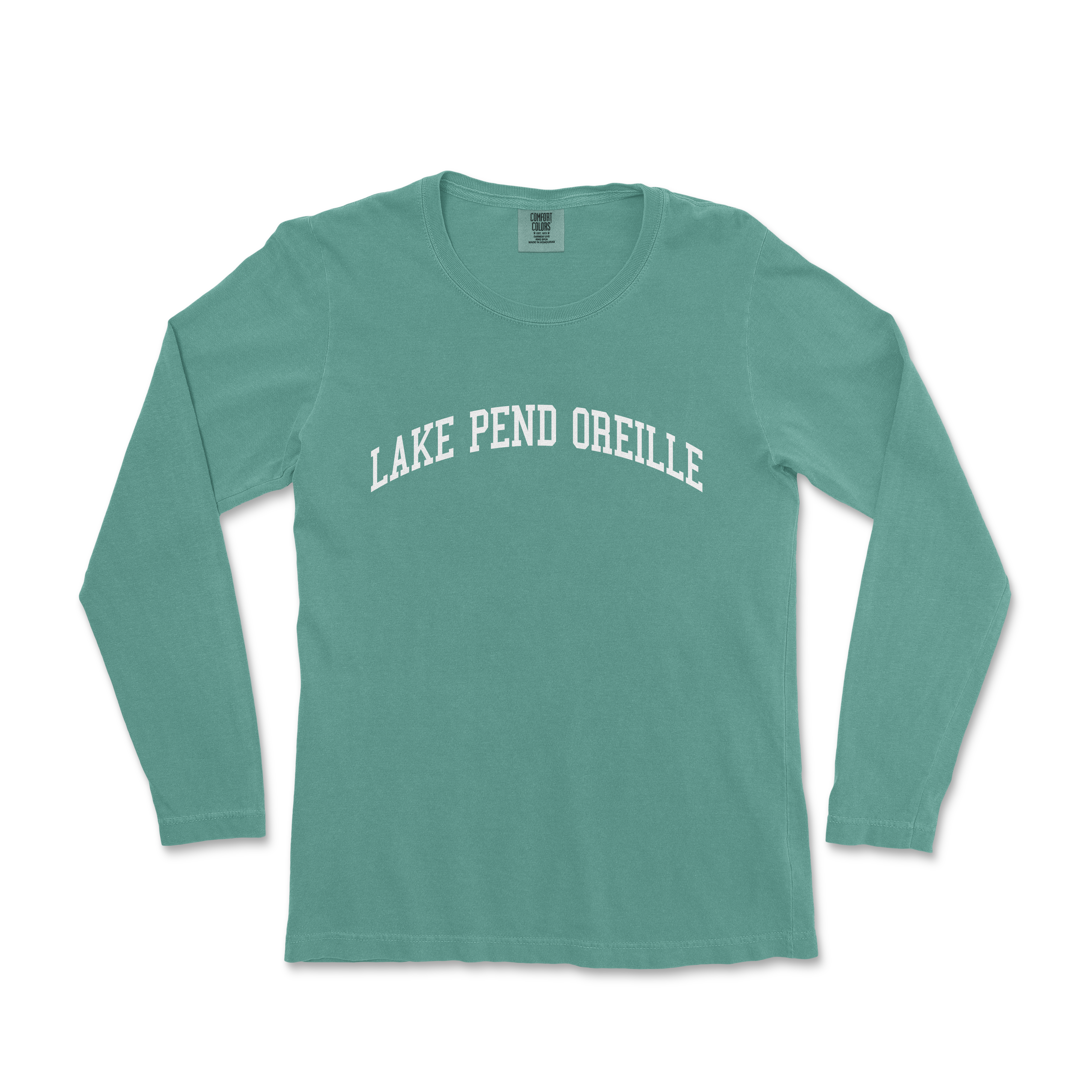 a green lake pend orelle long sleeve t - shirt