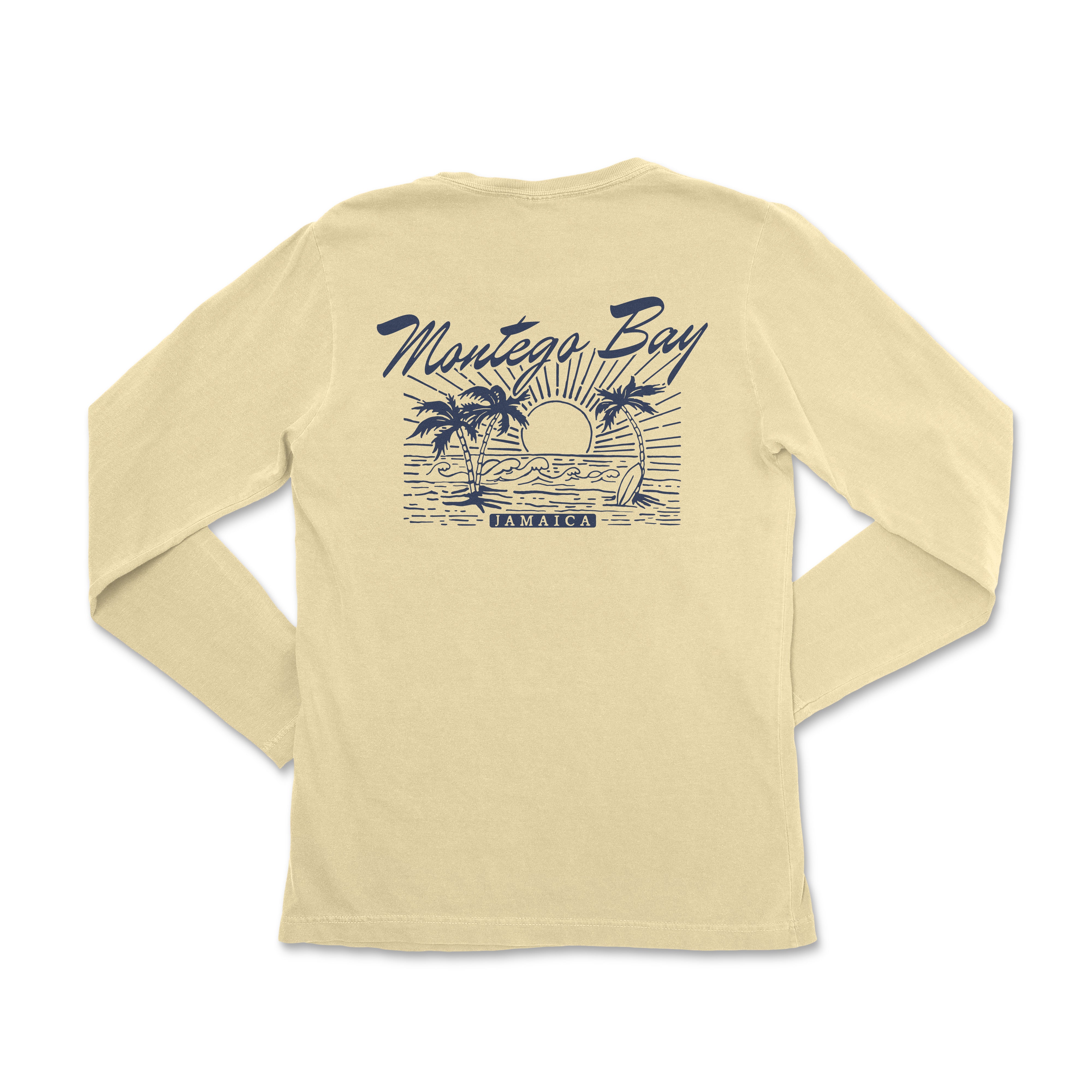 a women's long - sleeved shirt with a palm tree and the words