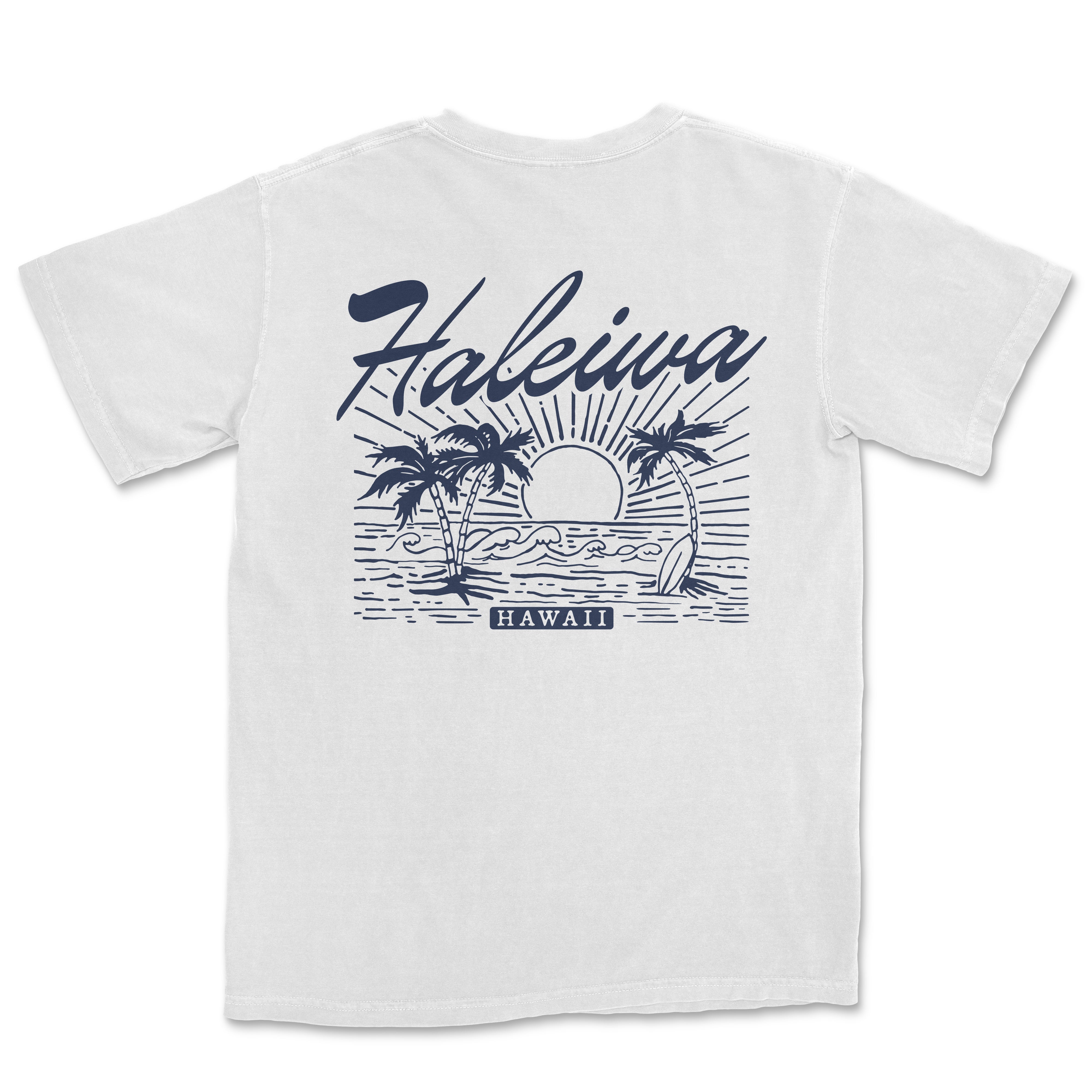 a white t - shirt with the words haleiua on it