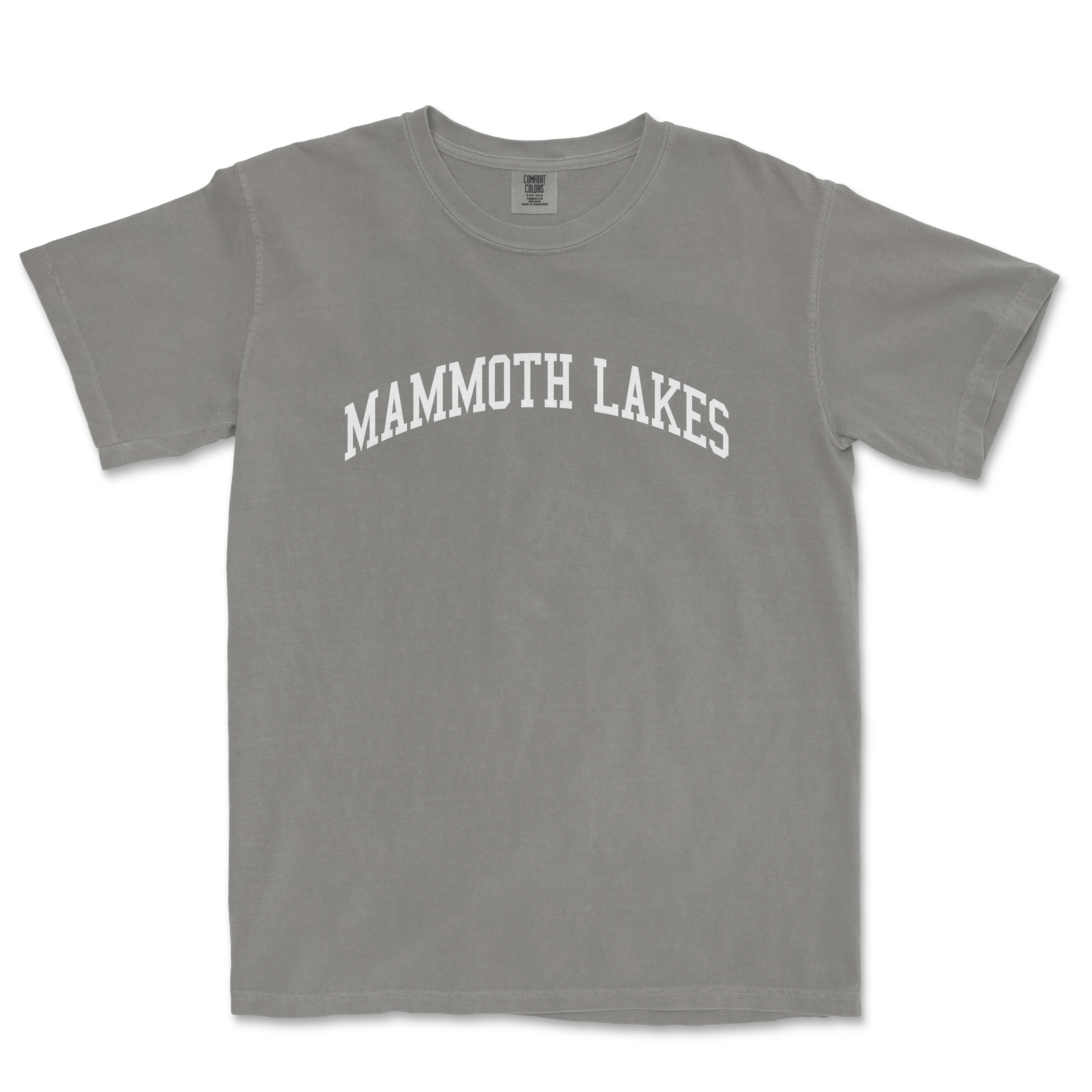 a gray t - shirt that says mammoth lakes