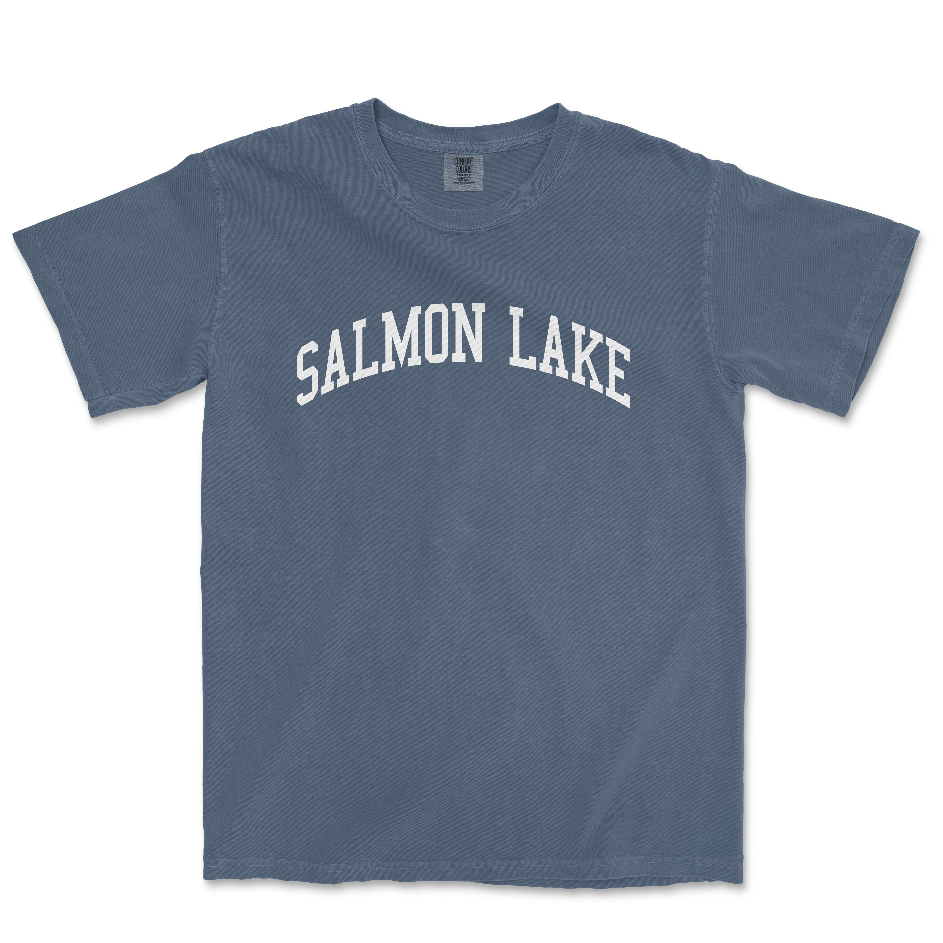 a blue t - shirt that says salmon lake