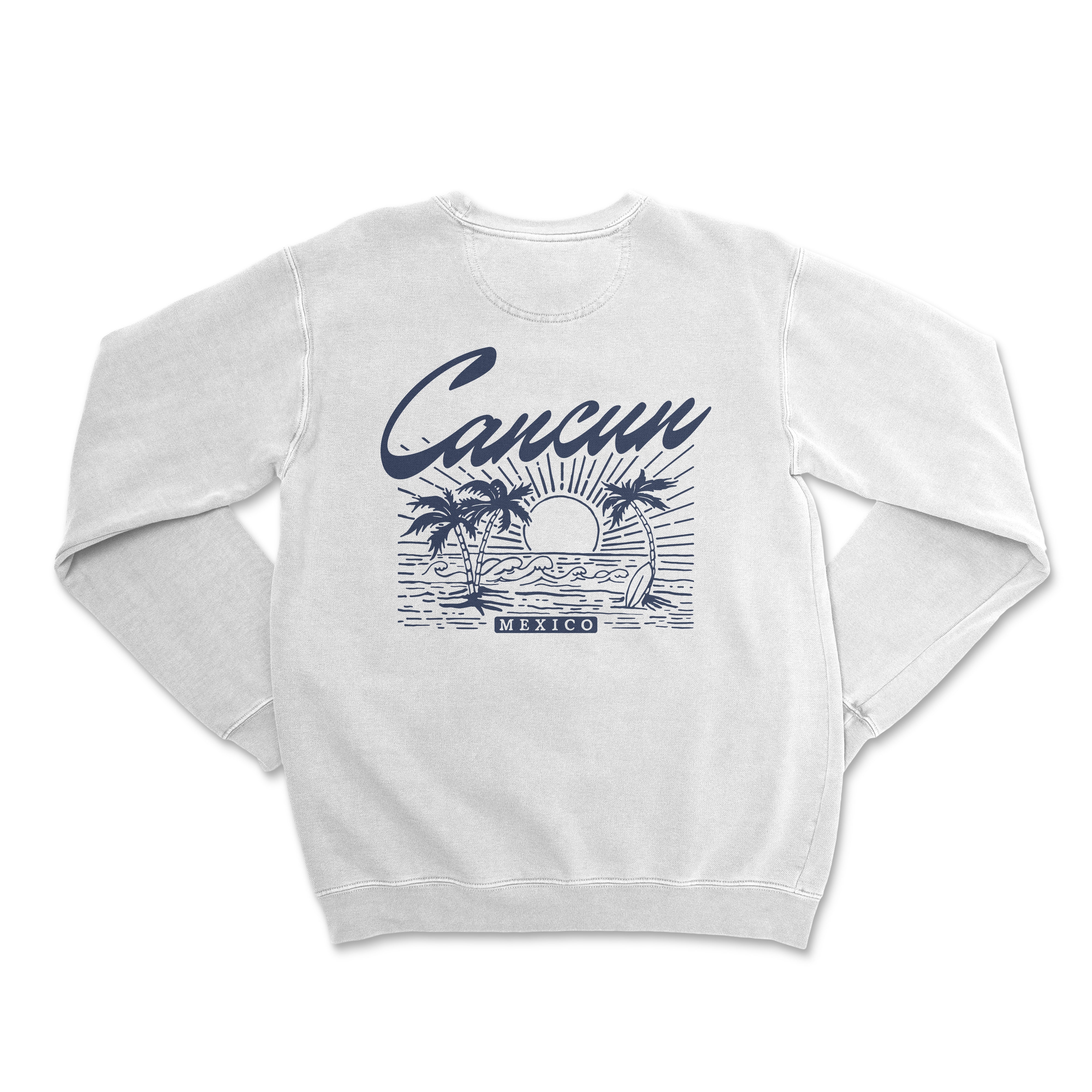 a white sweatshirt with the words cancu on it