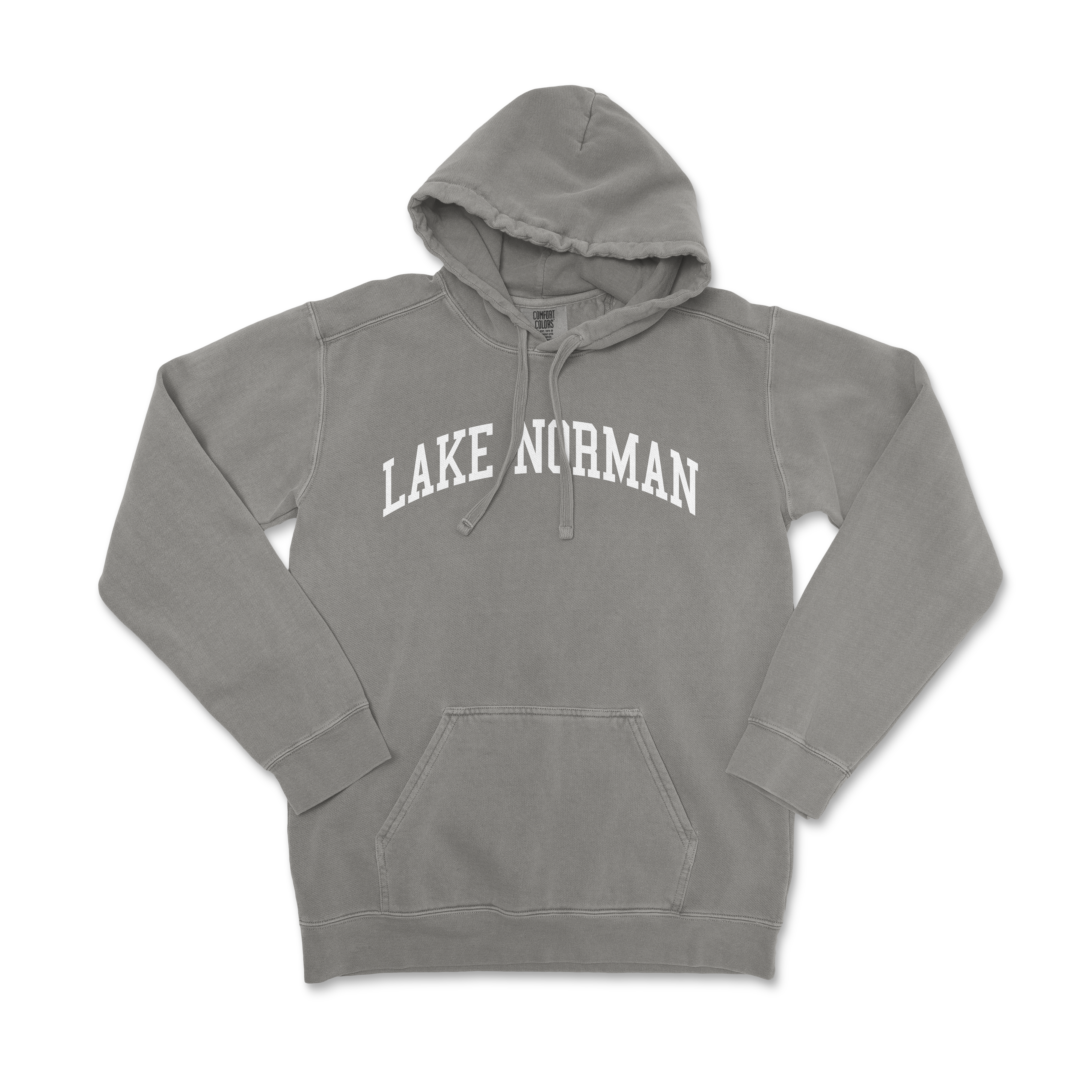 a gray sweatshirt with the words lake norman on it