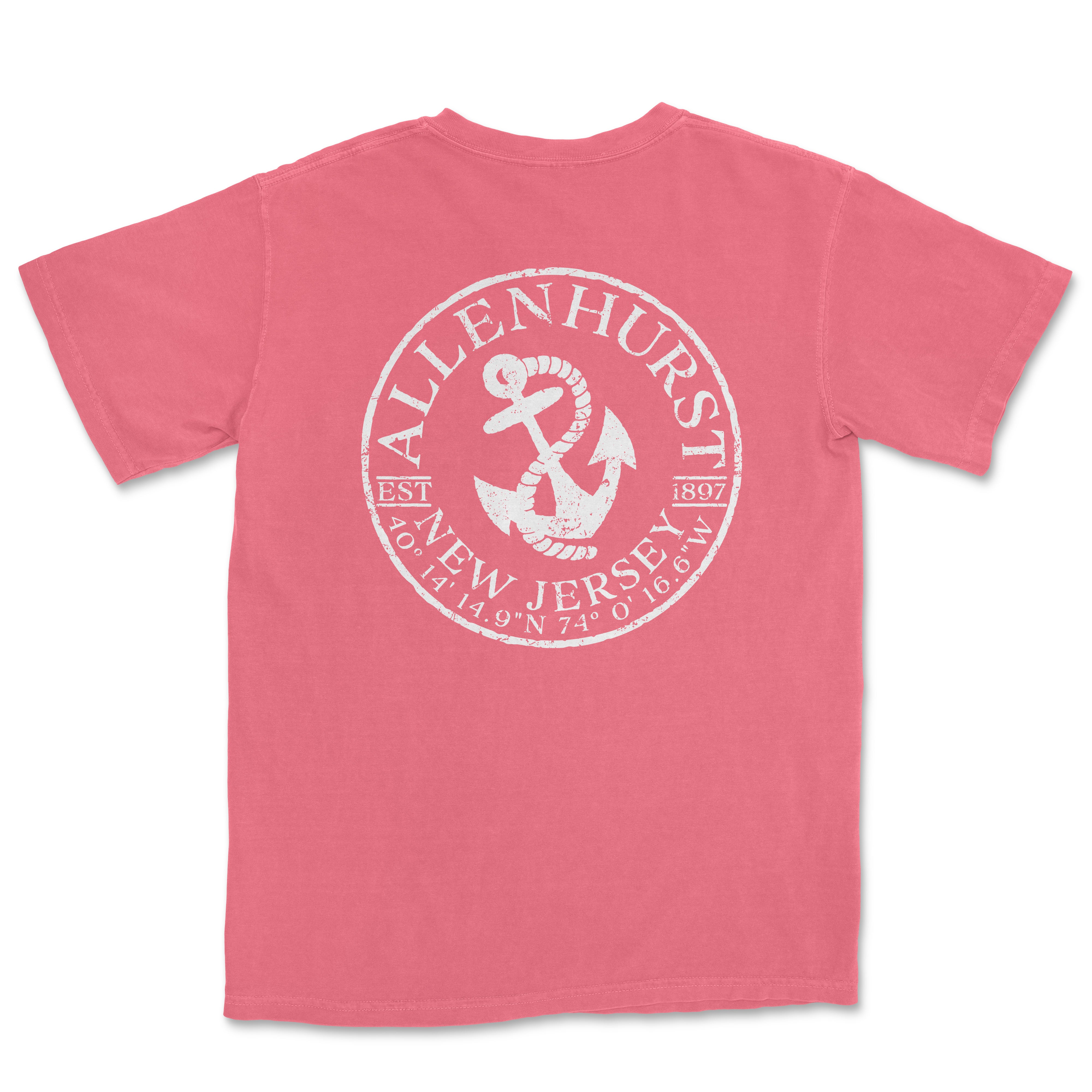 a pink t - shirt with an anchor on the front