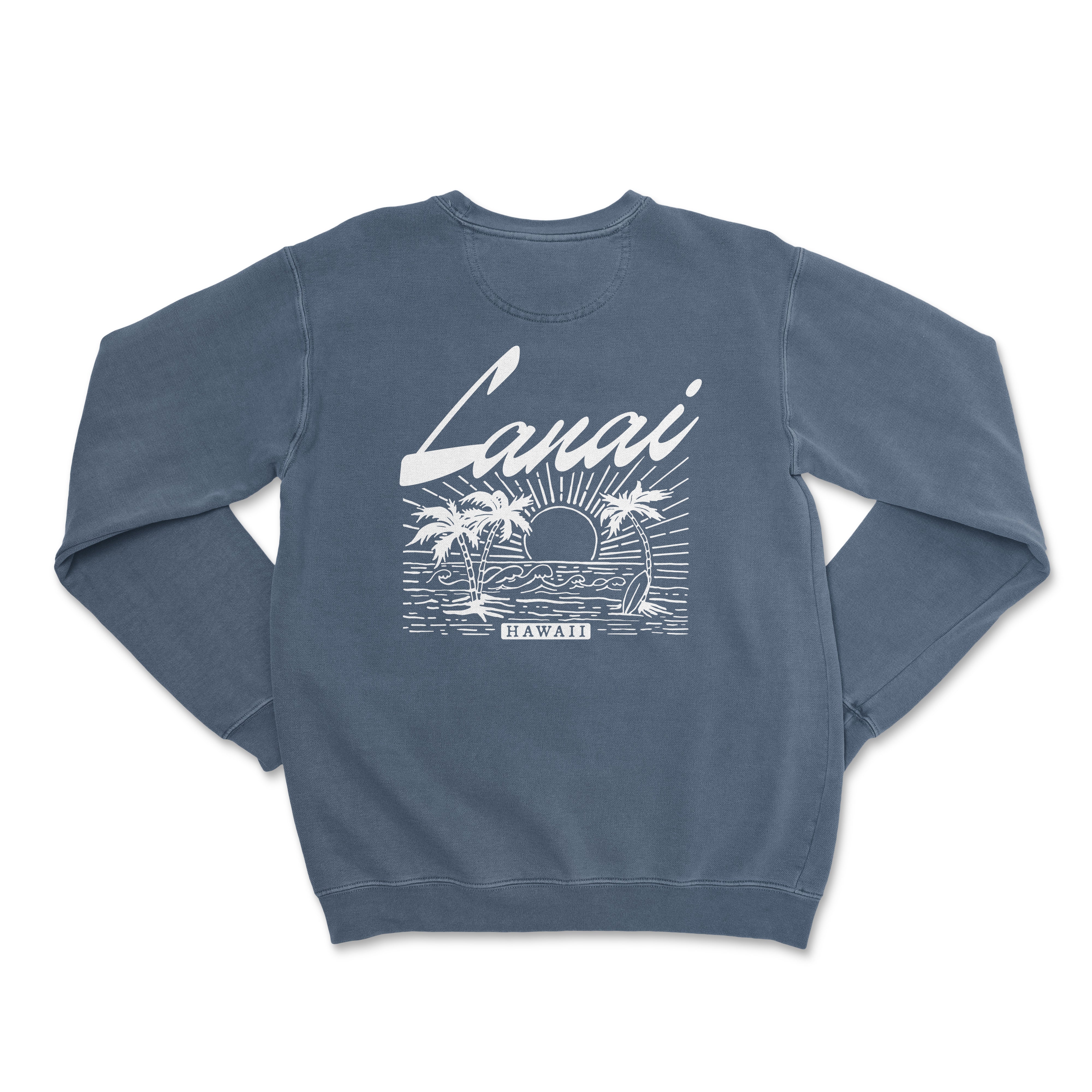 a blue sweatshirt with the words lavai on it