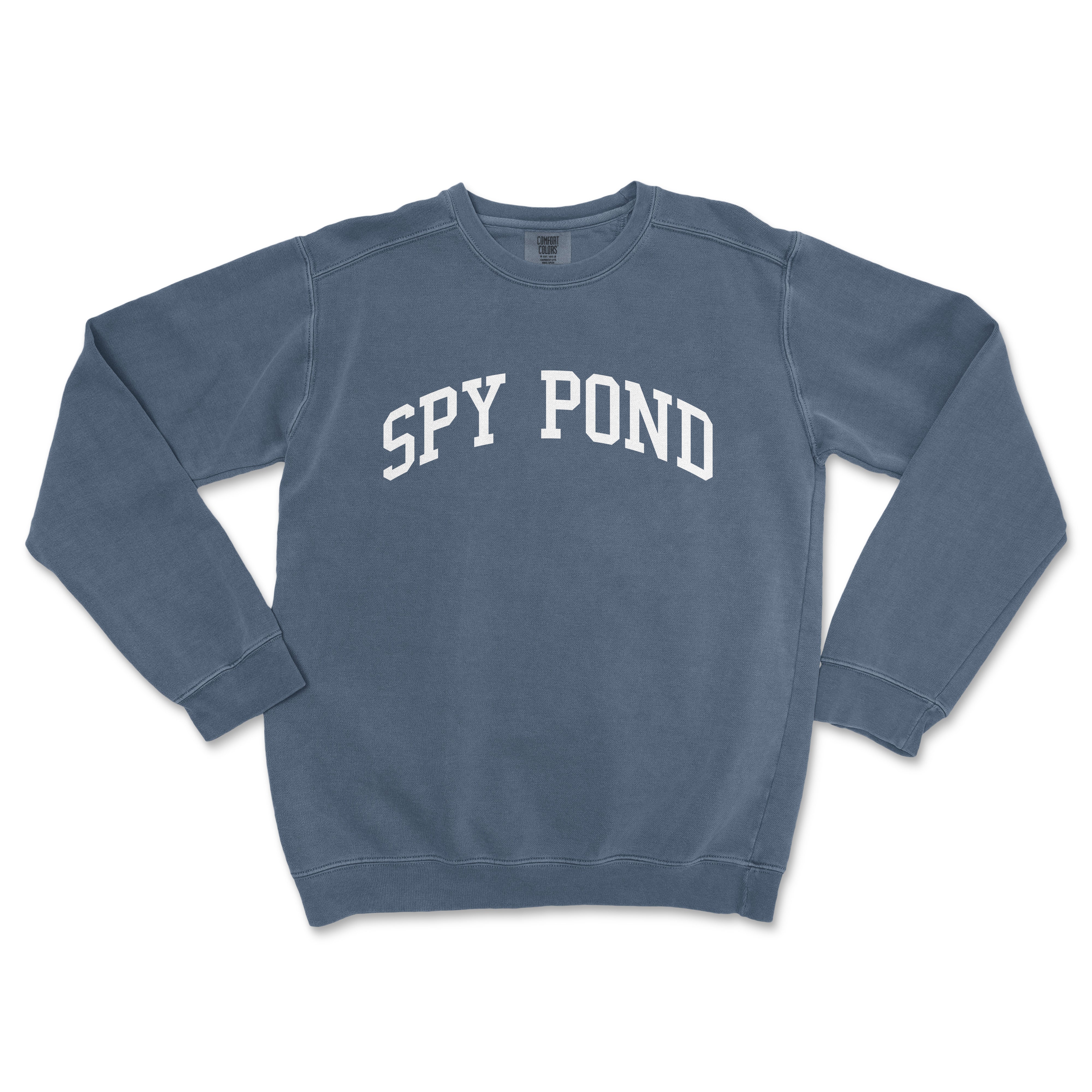 a sweatshirt with the word spy pond on it