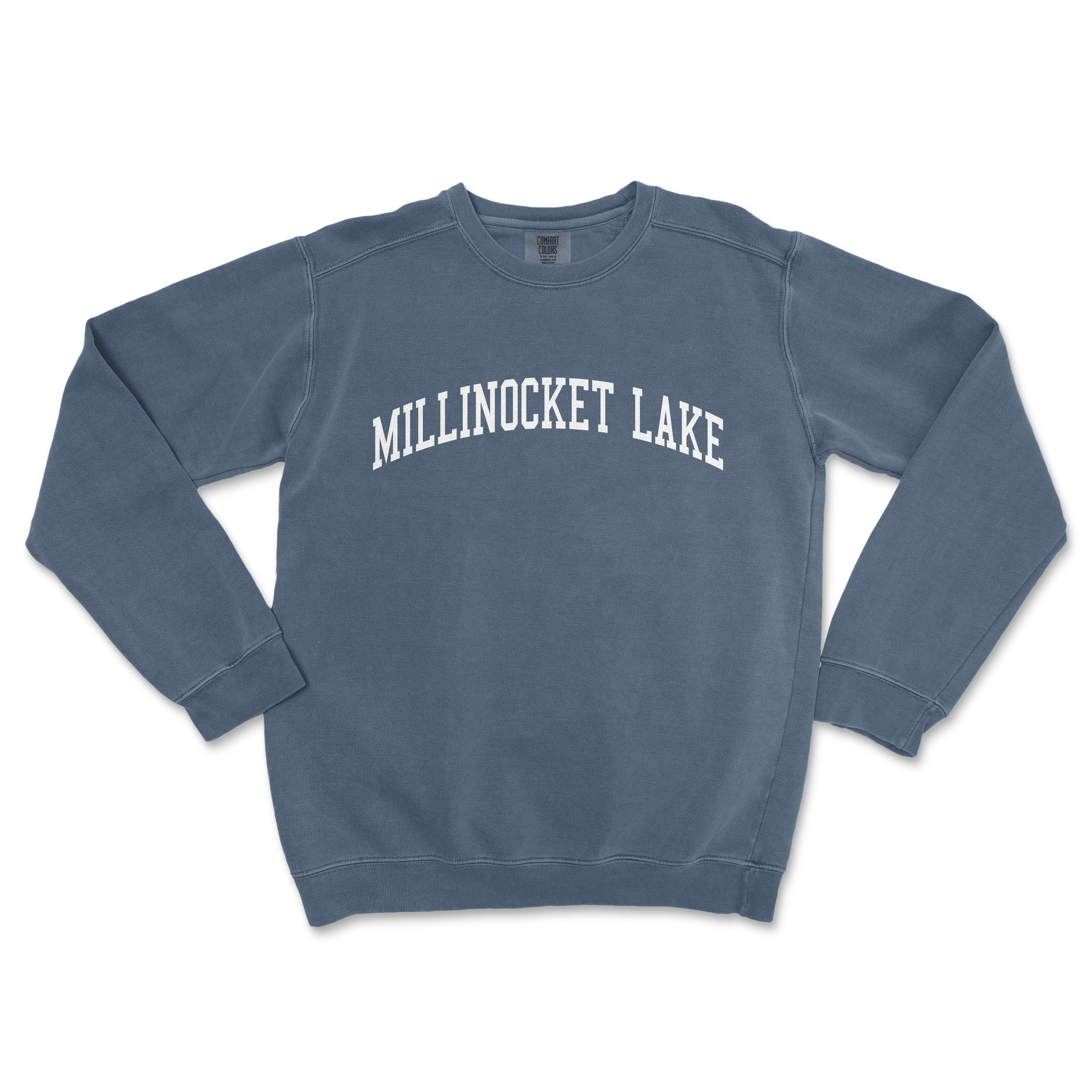 a blue sweatshirt with the words millockt lake on it