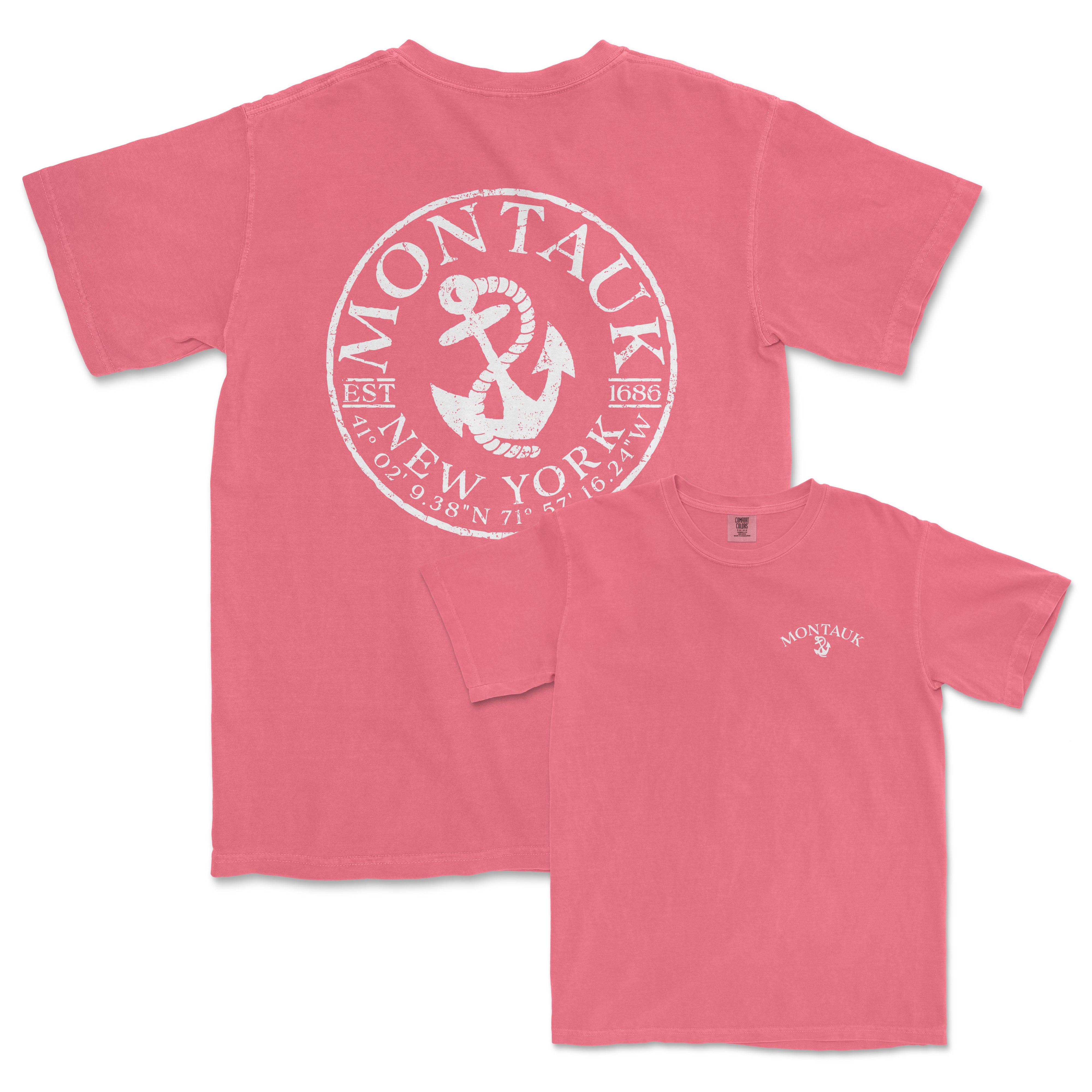 a pink shirt with an anchor on it