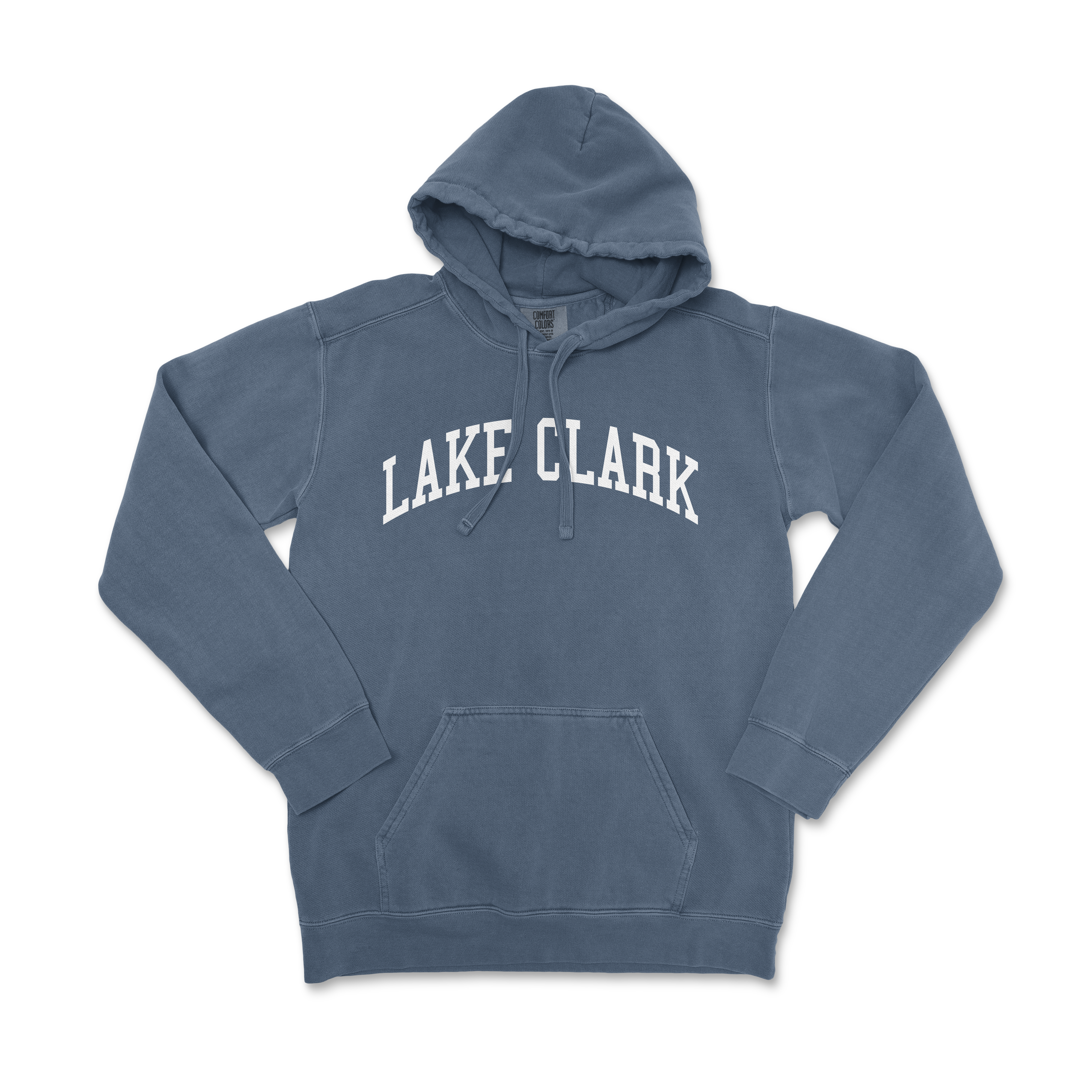 a lake clark sweatshirt with the word lake clark on it