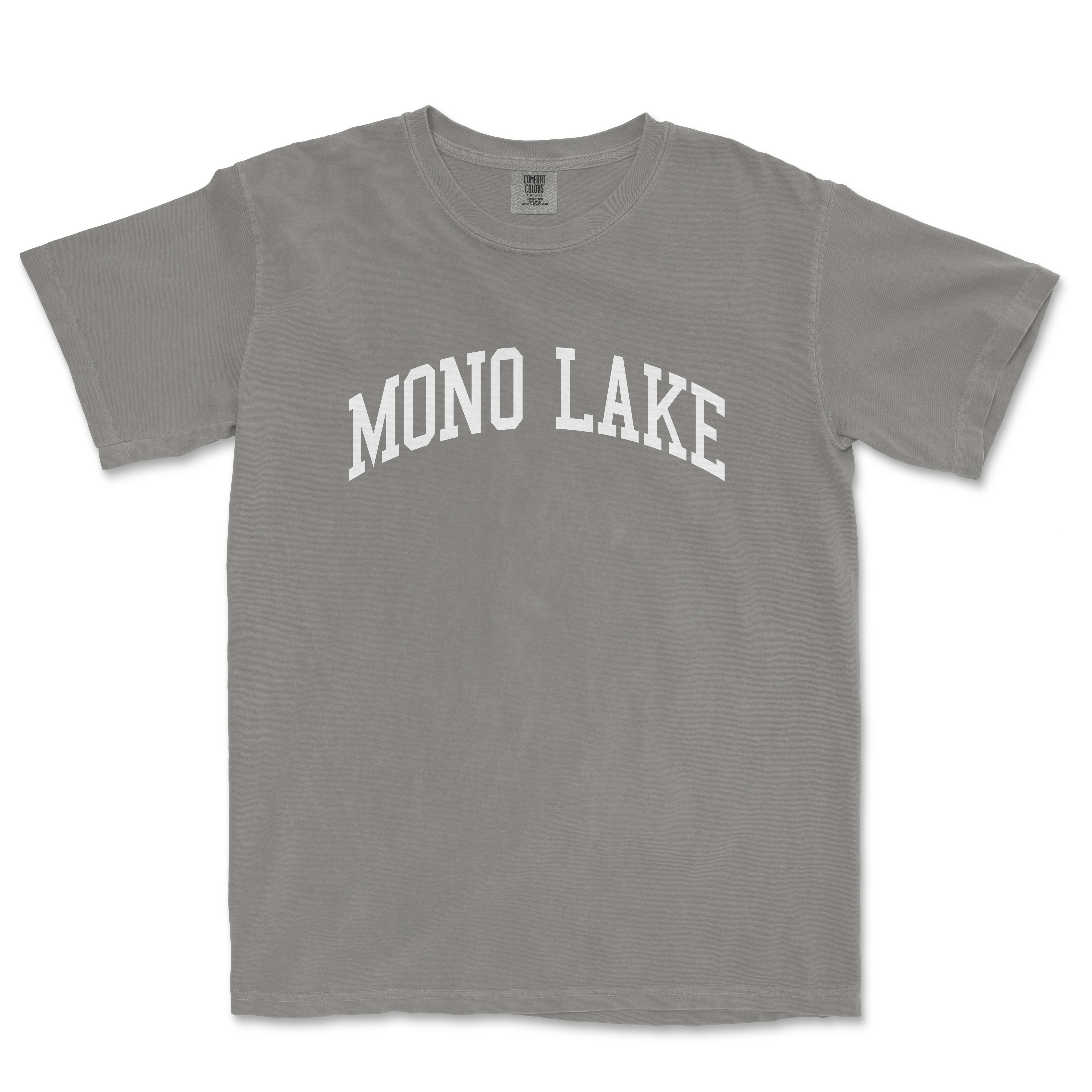 a gray shirt with the word mono lake on it