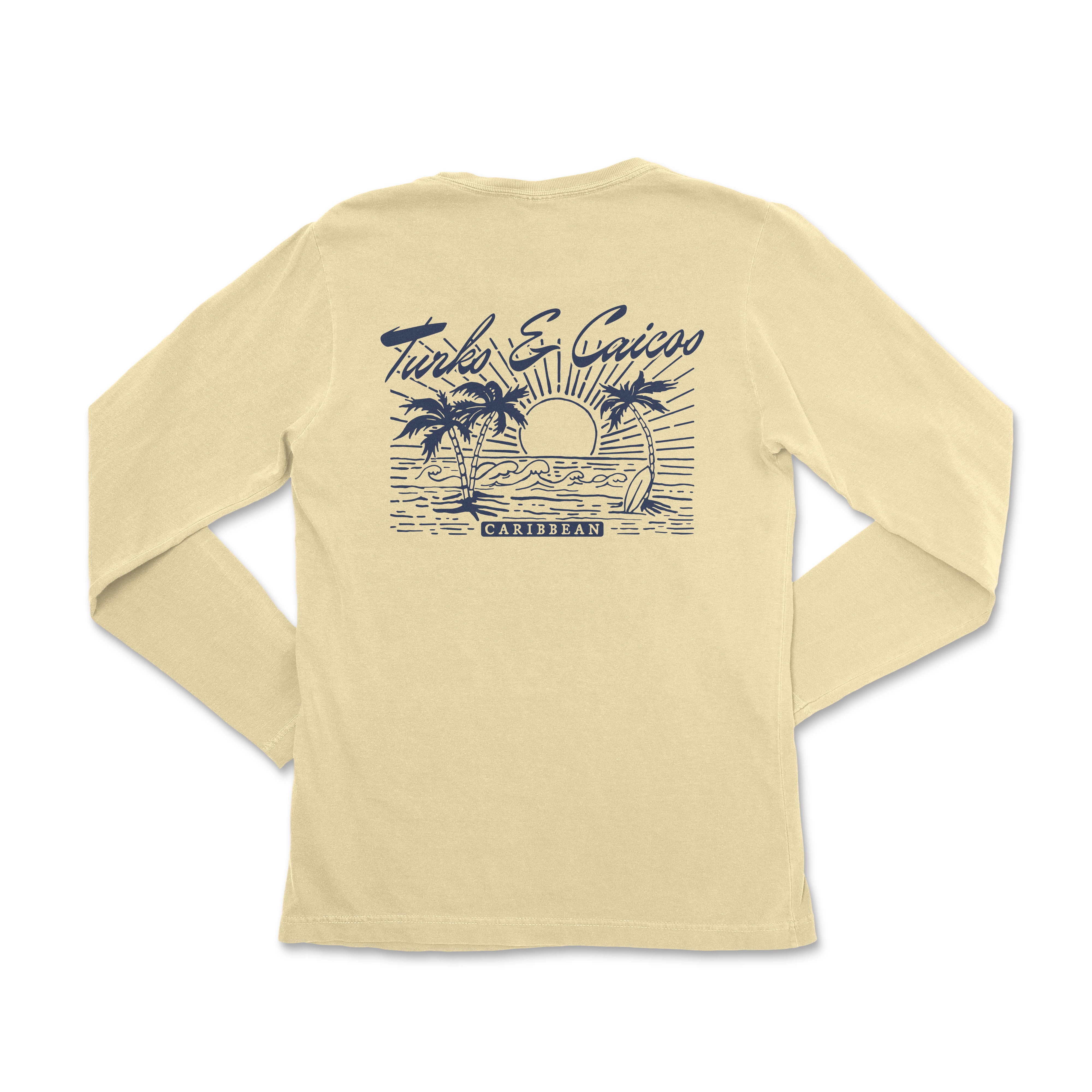 a women's long - sleeved shirt with a palm tree and the words